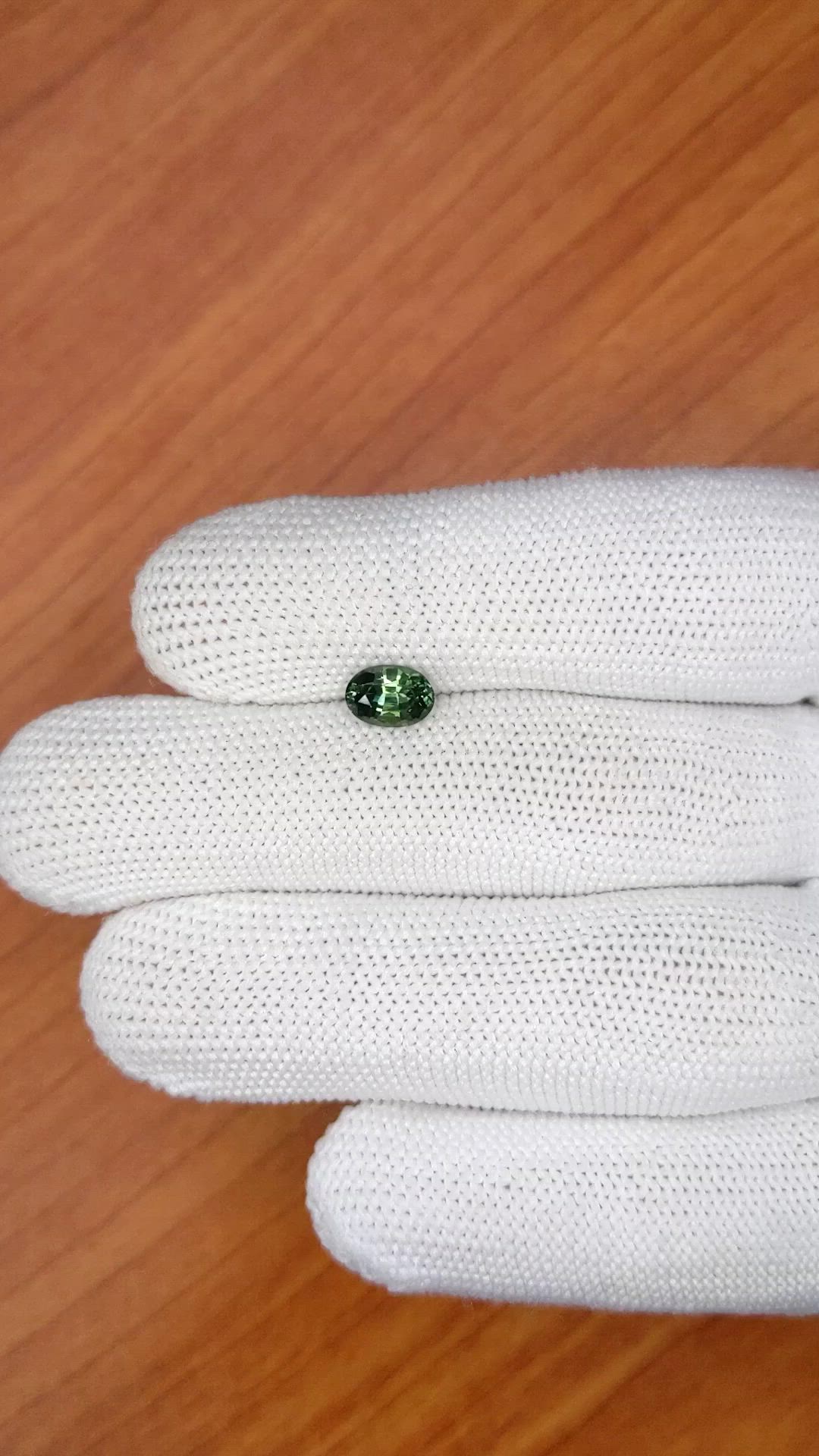 1.18 Ct. Bluish Green Sapphire from Ceylon (Sri Lanka) Size Video
