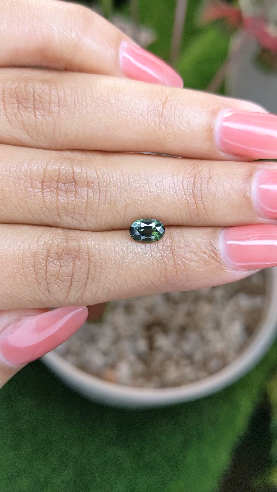 1.18 Ct. Bluish Green Sapphire from Ceylon (Sri Lanka) Size Video