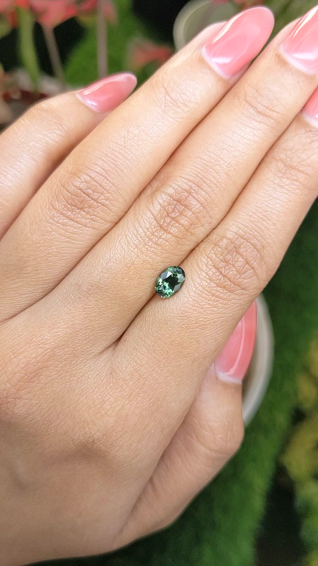 1.18 Ct. Bluish Green Sapphire from Ceylon (Sri Lanka) Size Video