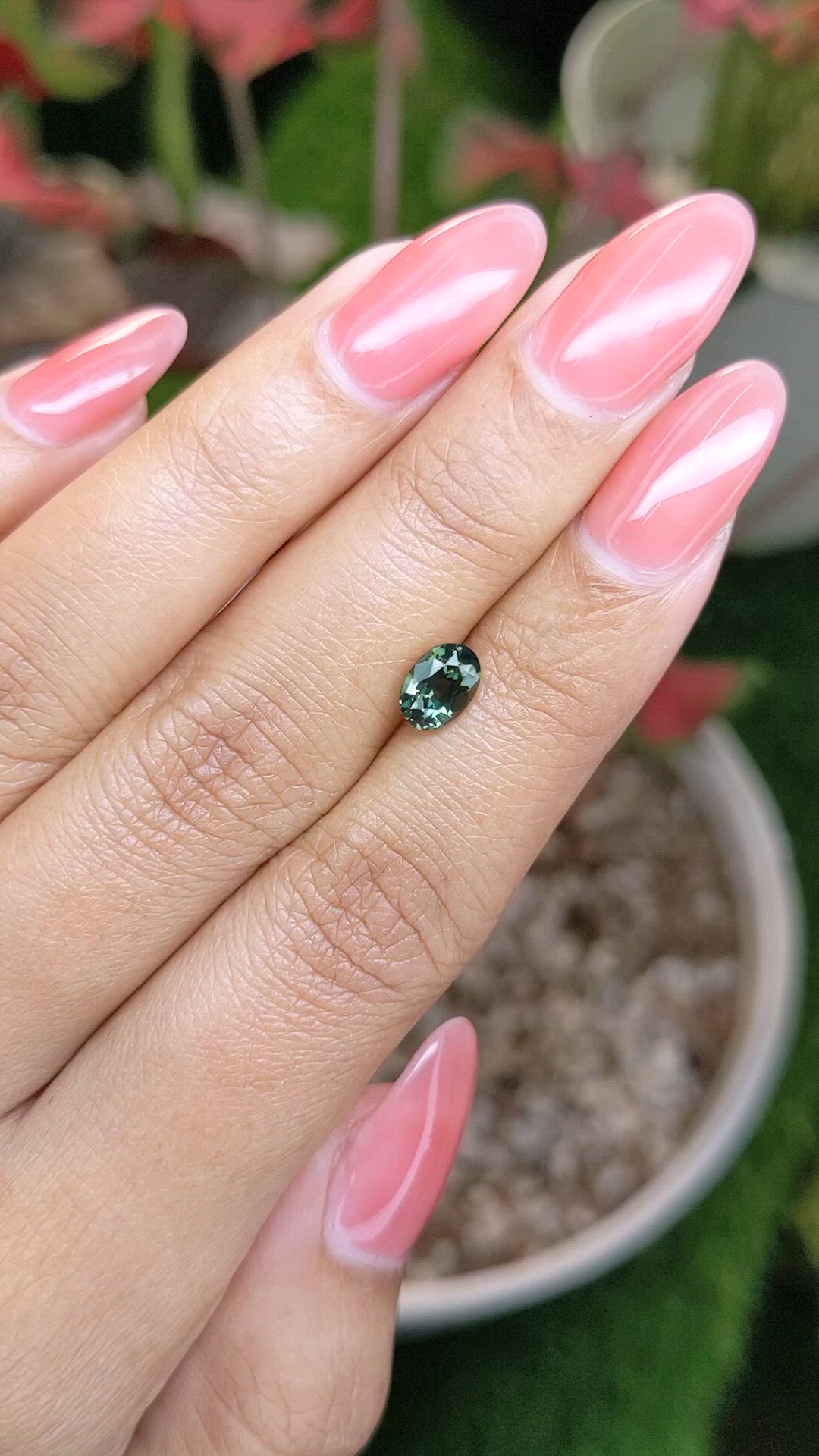 1.18 Ct. Bluish Green Sapphire from Ceylon (Sri Lanka) Size Video