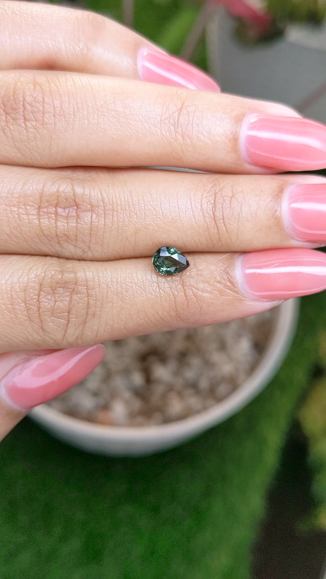 0.94 Ct. Green Sapphire from Ceylon (Sri Lanka) Size Video