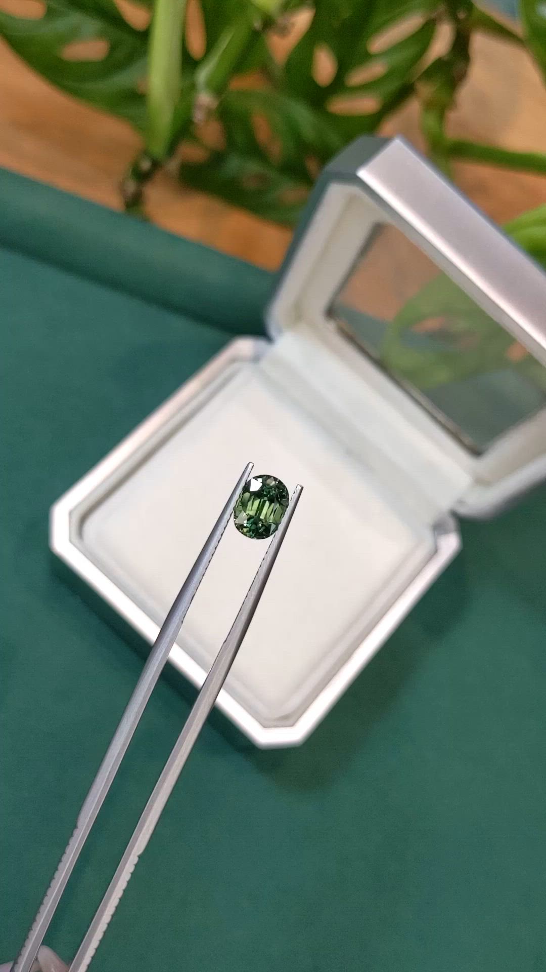 1.82 Ct. Bluish Green Sapphire from Madagascar Size Video