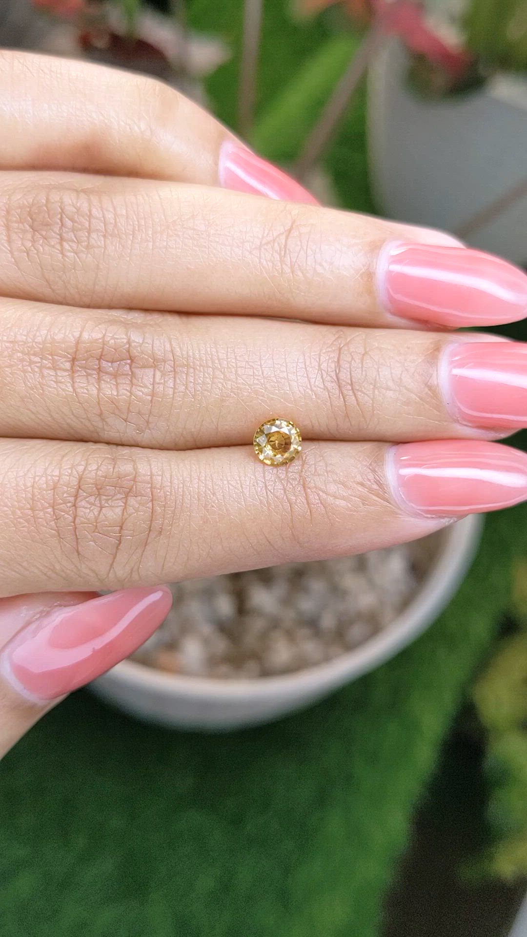 0.70 Ct. Orangish Yellow Sapphire from Ceylon (Sri Lanka) Size Video