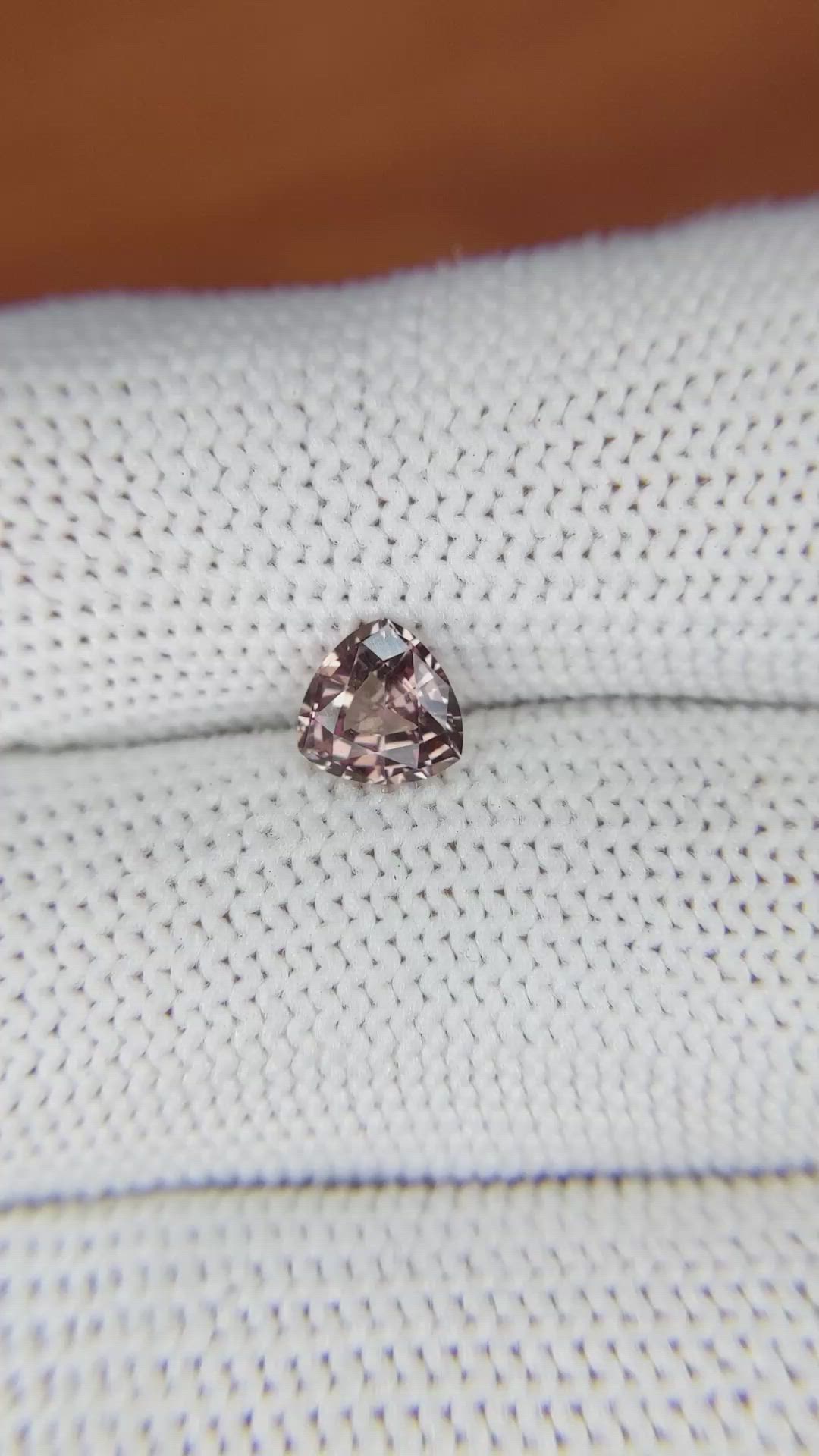 0.81 Ct. Pinkish Brown Sapphire from Ceylon (Sri Lanka) Size Video