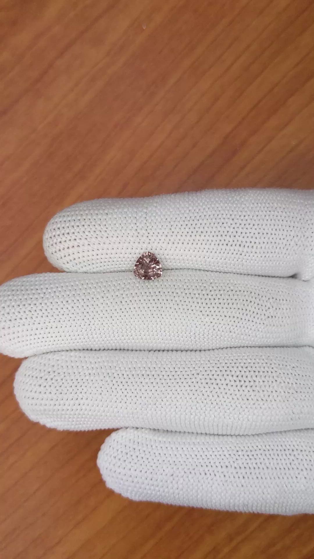 0.81 Ct. Pinkish Brown Sapphire from Ceylon (Sri Lanka) Size Video