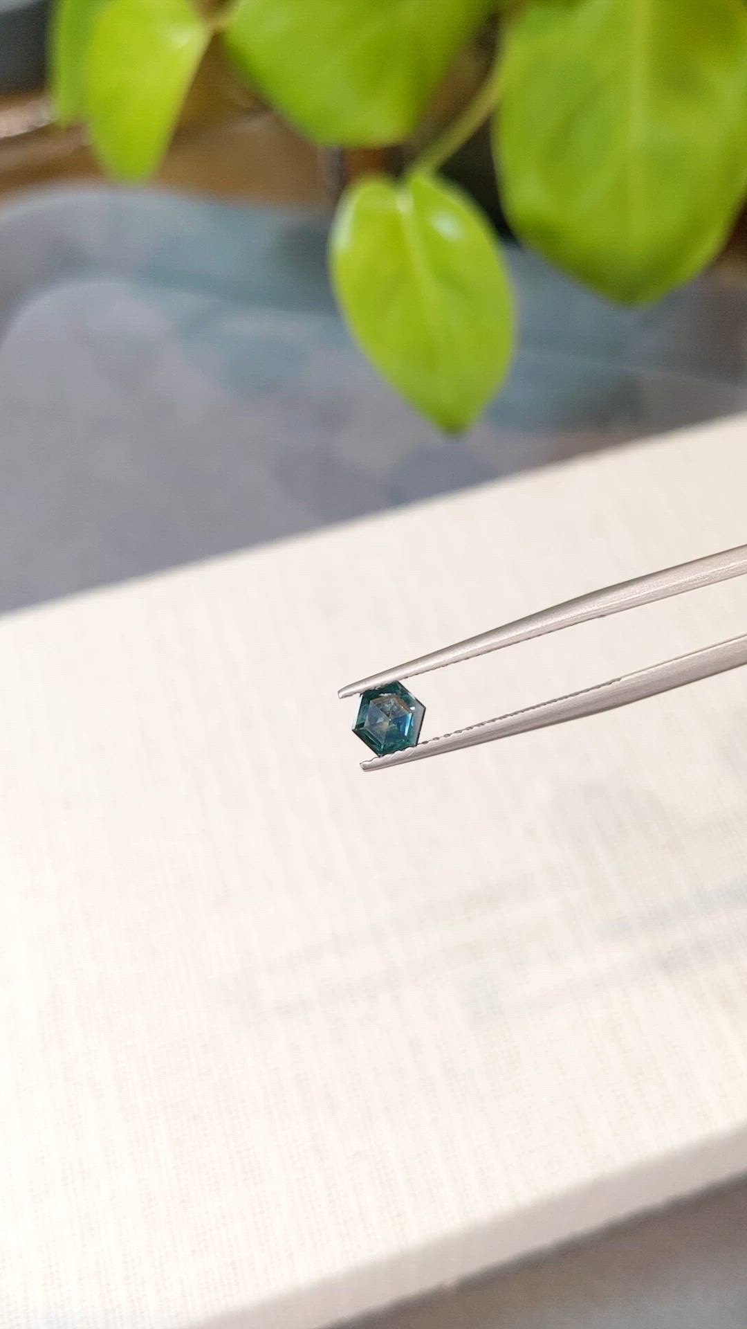 0.59 Ct. Greenish Blue Sapphire from Montana Size Video