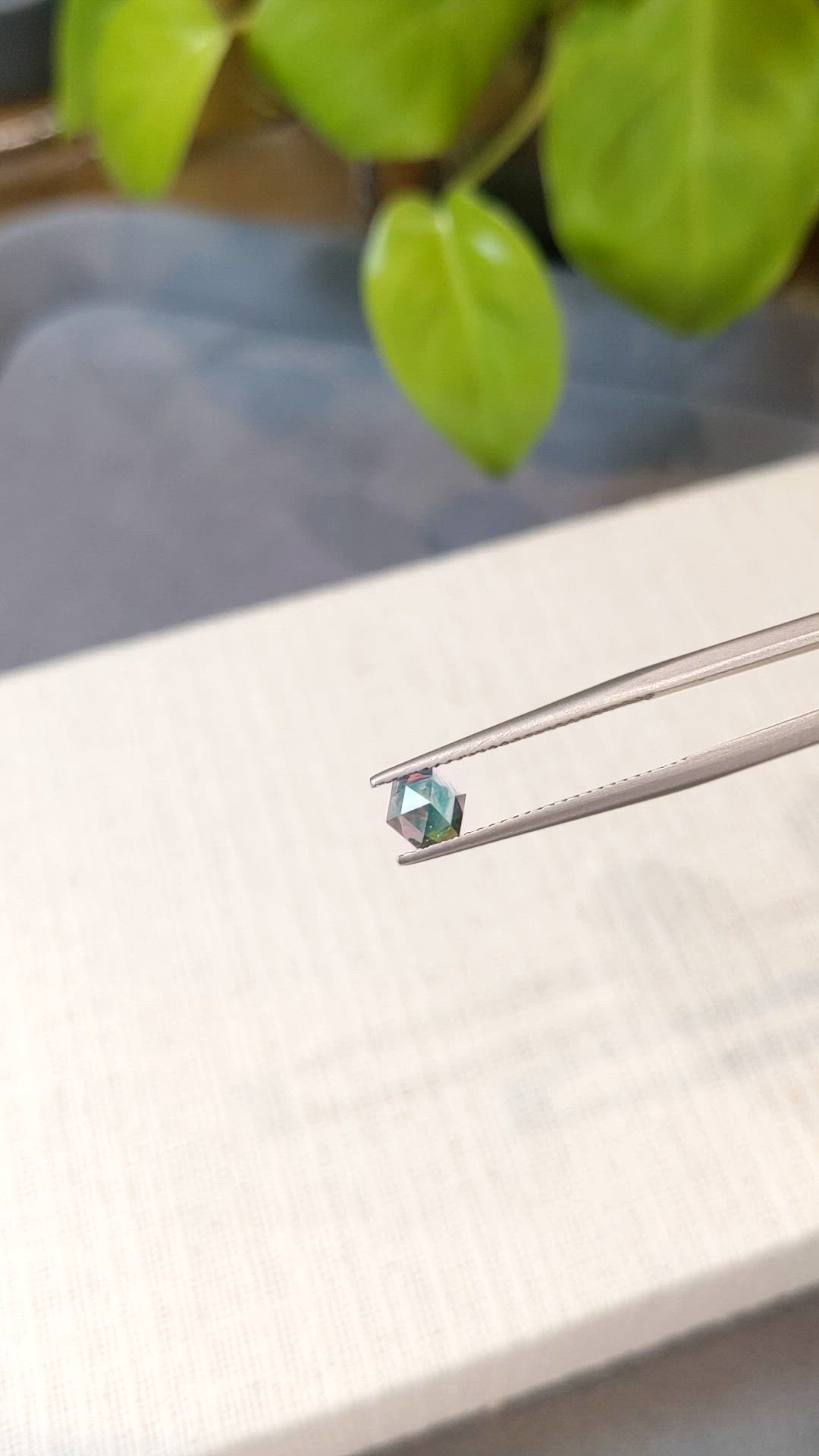 0.59 Ct. Greenish Blue Sapphire from Montana Size Video
