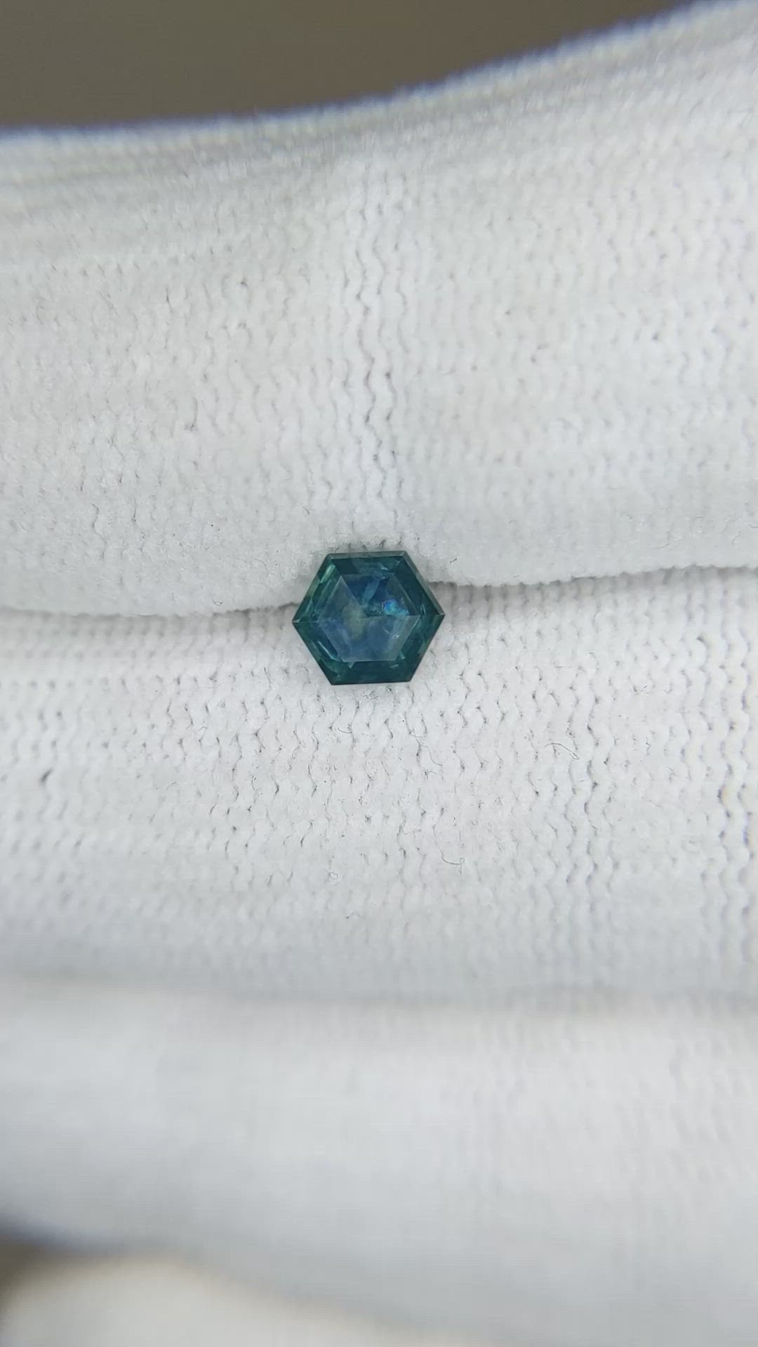 0.59 Ct. Greenish Blue Sapphire from Montana Size Video