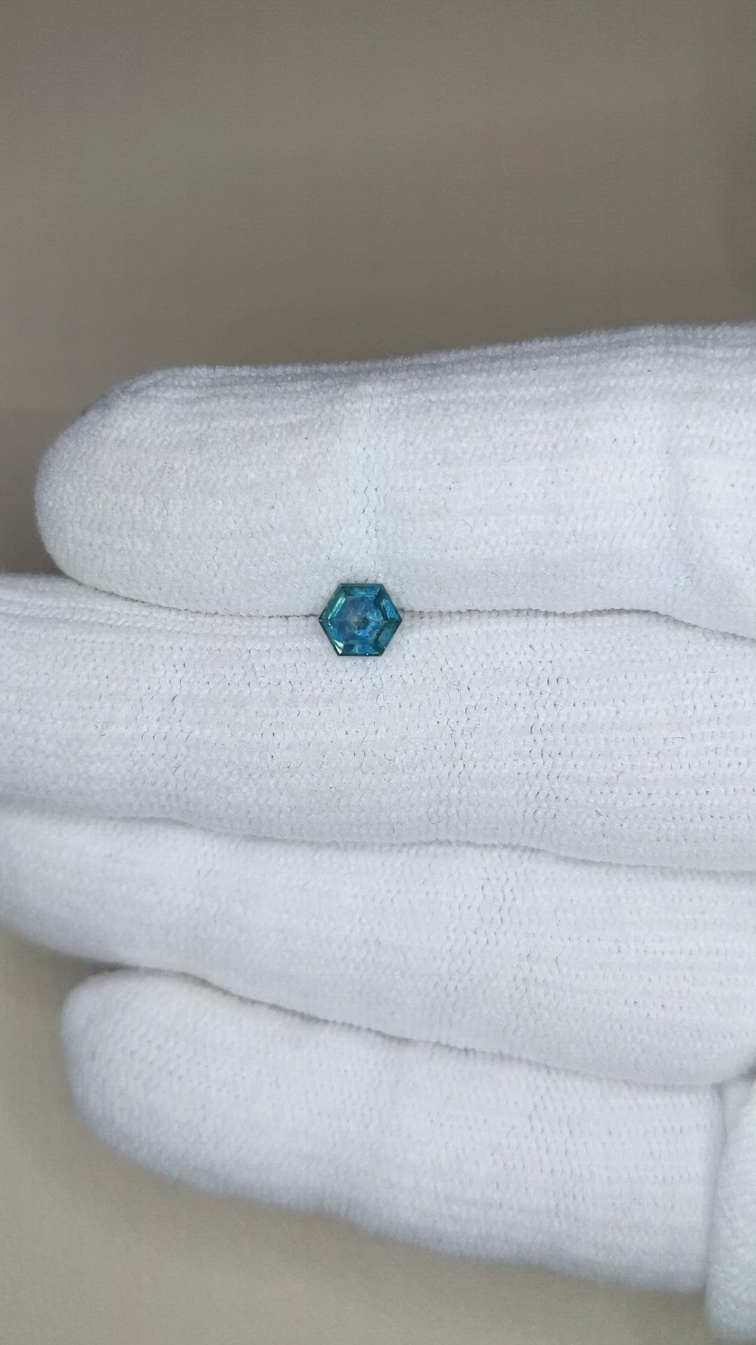 0.59 Ct. Greenish Blue Sapphire from Montana Size Video