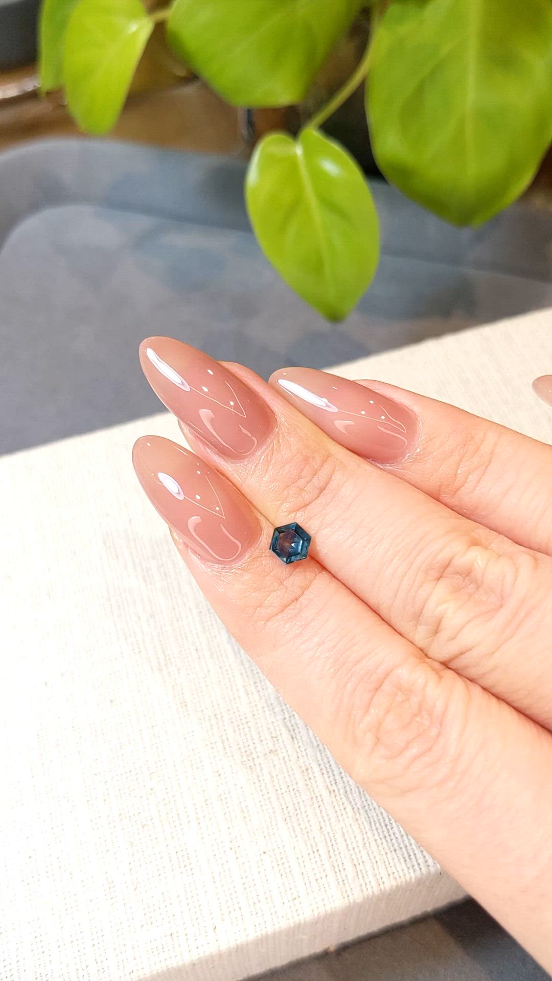 0.59 Ct. Greenish Blue Sapphire from Montana Size Video