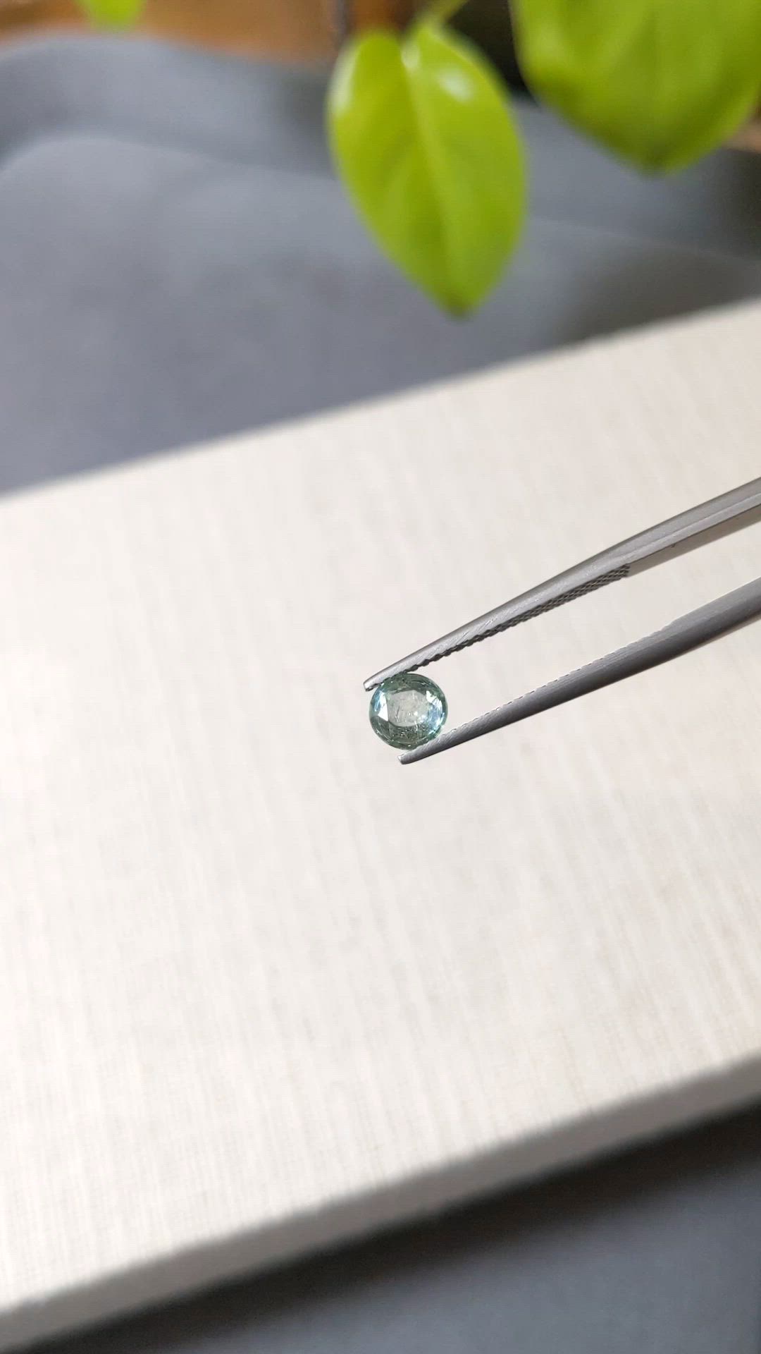 0.73 Ct. Bluish Green Sapphire from Montana Size Video