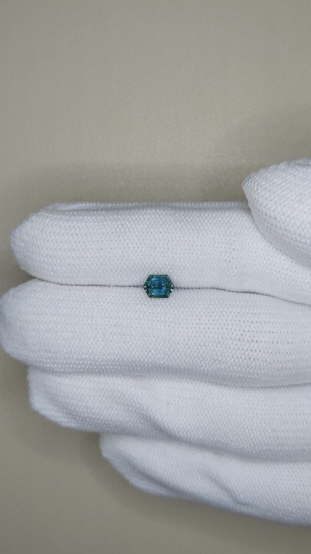 0.55 Ct. Bluish Green Sapphire from Montana Size Video