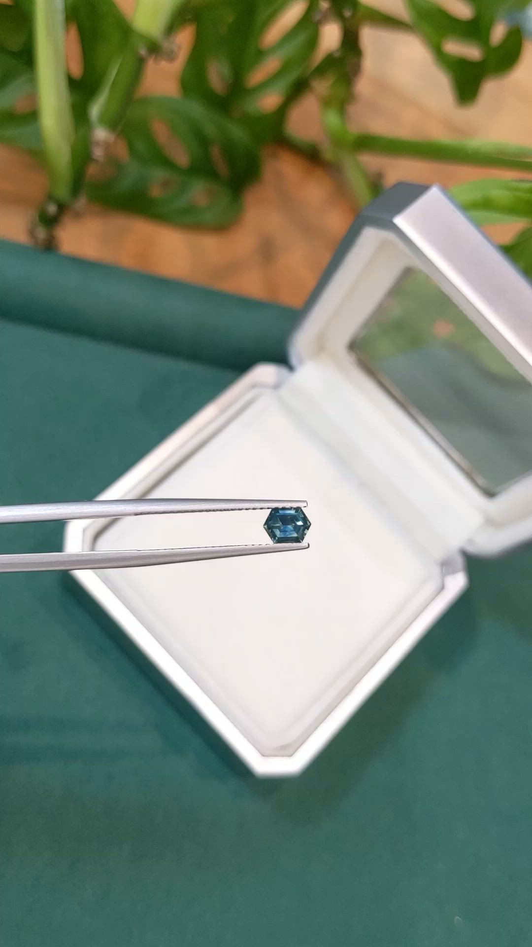 0.55 Ct. Bluish Green Sapphire from Montana Size Video
