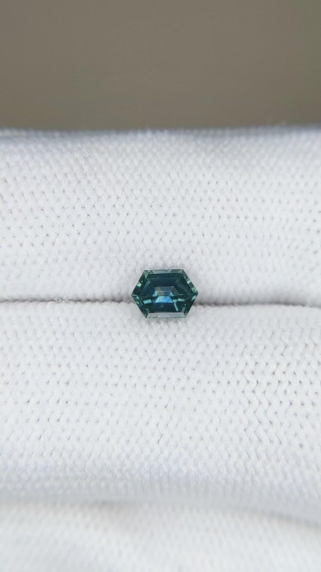 0.55 Ct. Bluish Green Sapphire from Montana Size Video