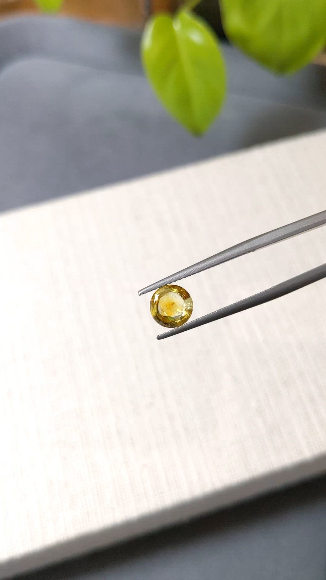 2.01 Ct. Yellow Cabochon Sapphire from Montana Size Video