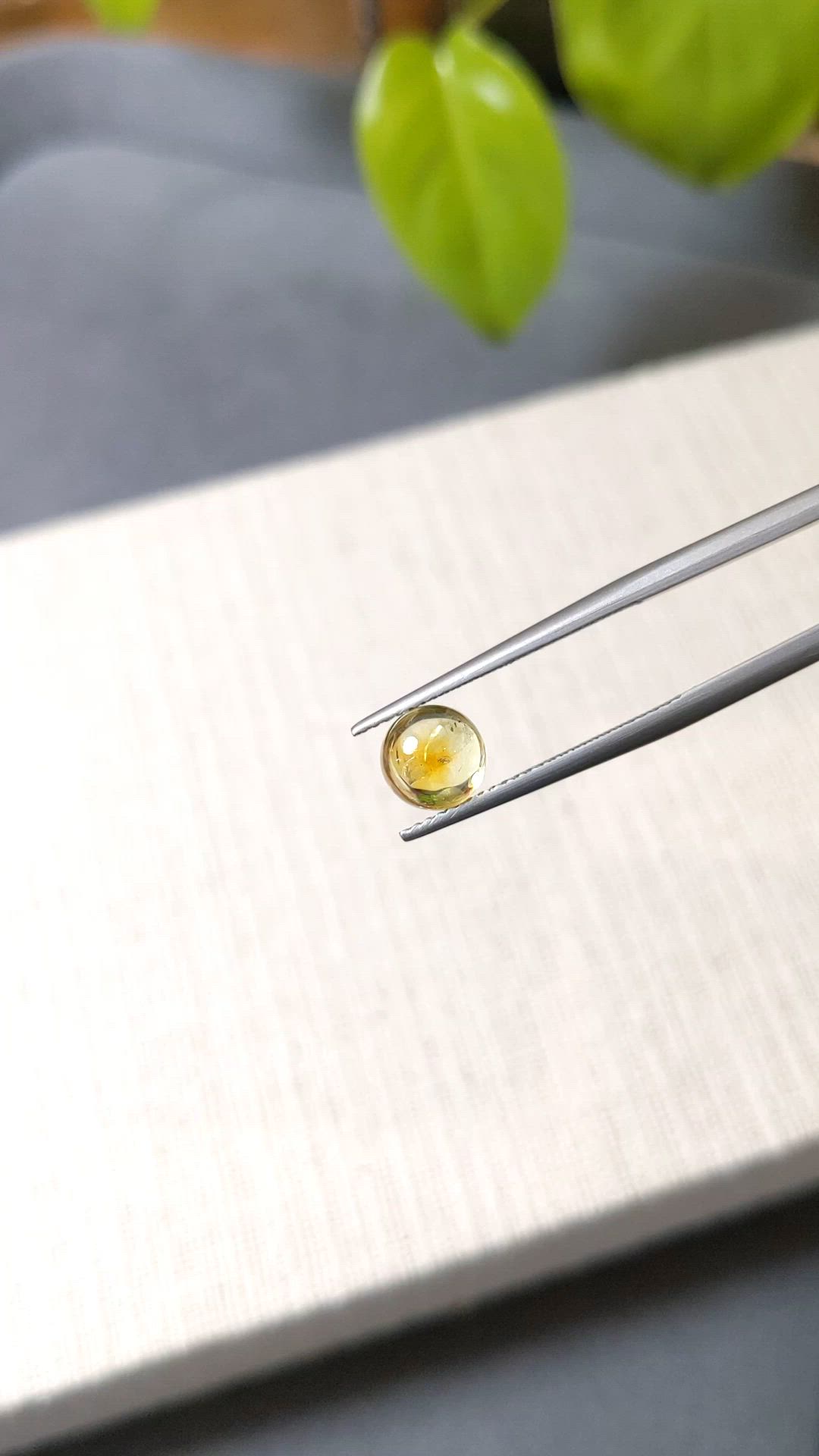 2.01 Ct. Yellow Cabochon Sapphire from Montana Size Video