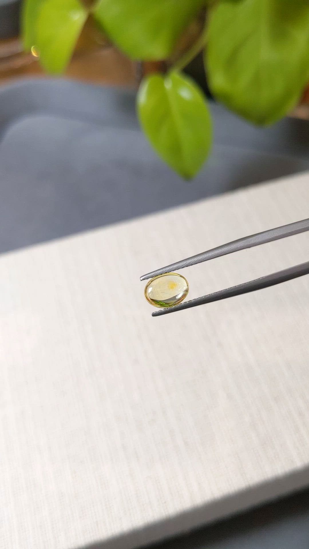 1.55 Ct. Yellow Cabochon Sapphire from Montana Size Video