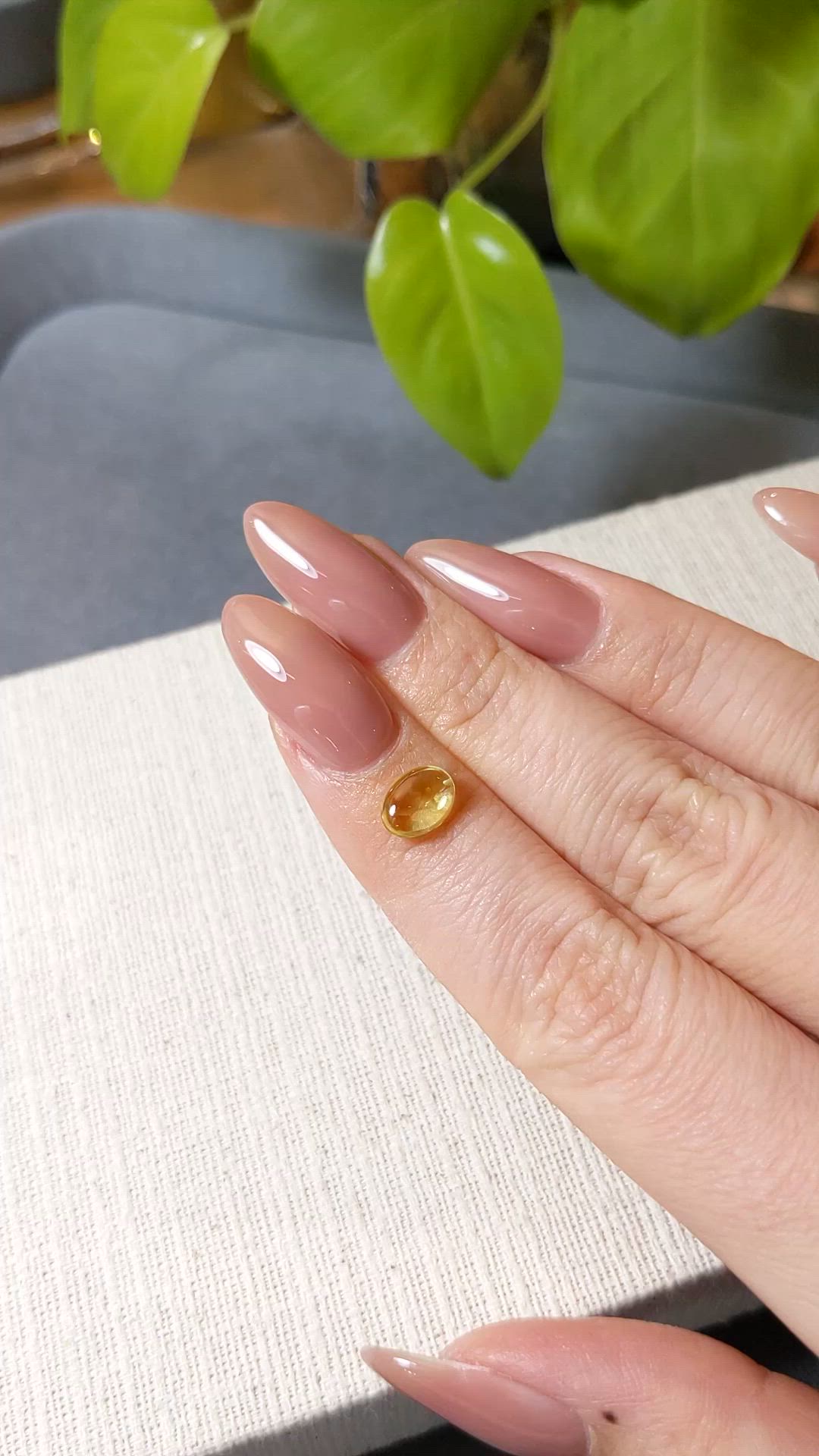 1.55 Ct. Yellow Cabochon Sapphire from Montana Size Video
