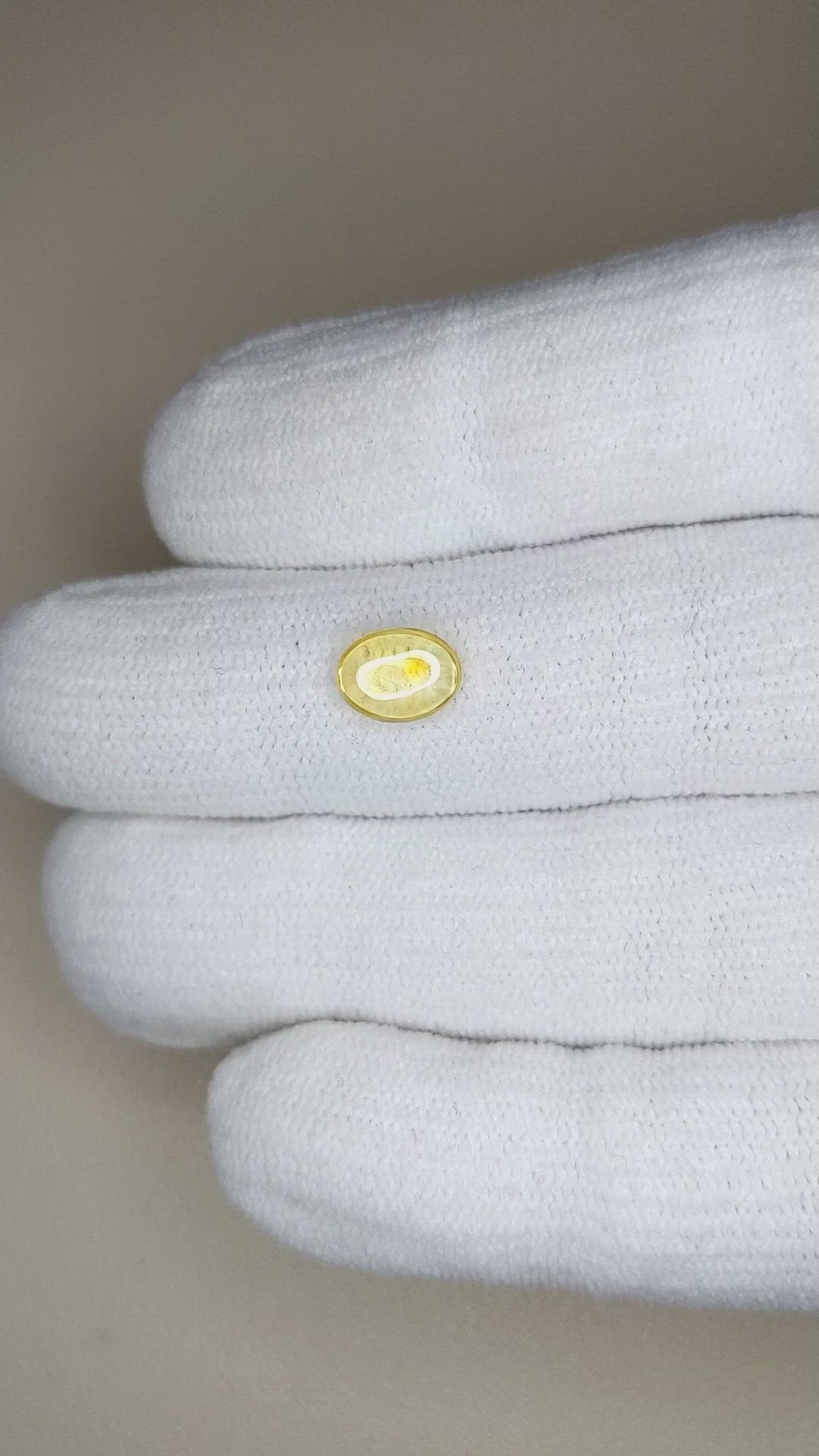 1.55 Ct. Yellow Cabochon Sapphire from Montana Size Video