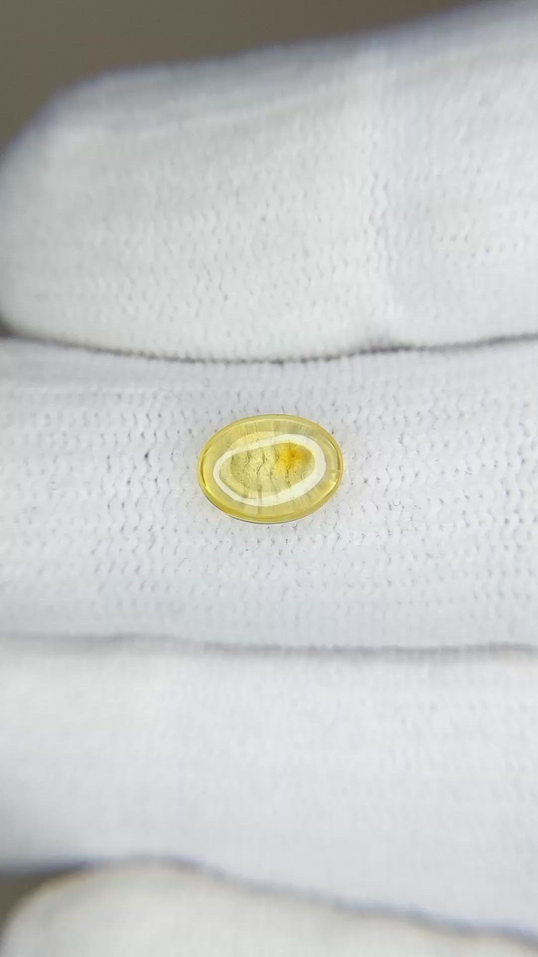 1.55 Ct. Yellow Cabochon Sapphire from Montana Size Video