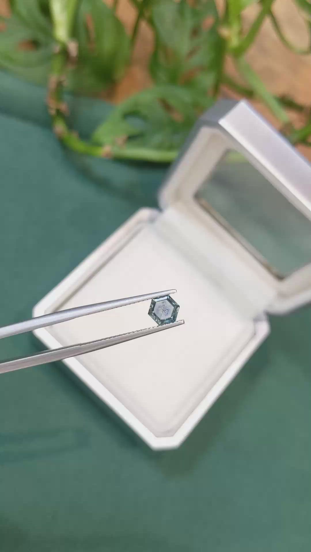 0.69 Ct. Bluish Green Sapphire from Montana Size Video