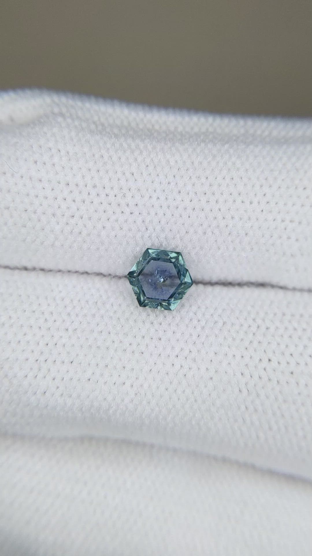 0.69 Ct. Bluish Green Sapphire from Montana Size Video