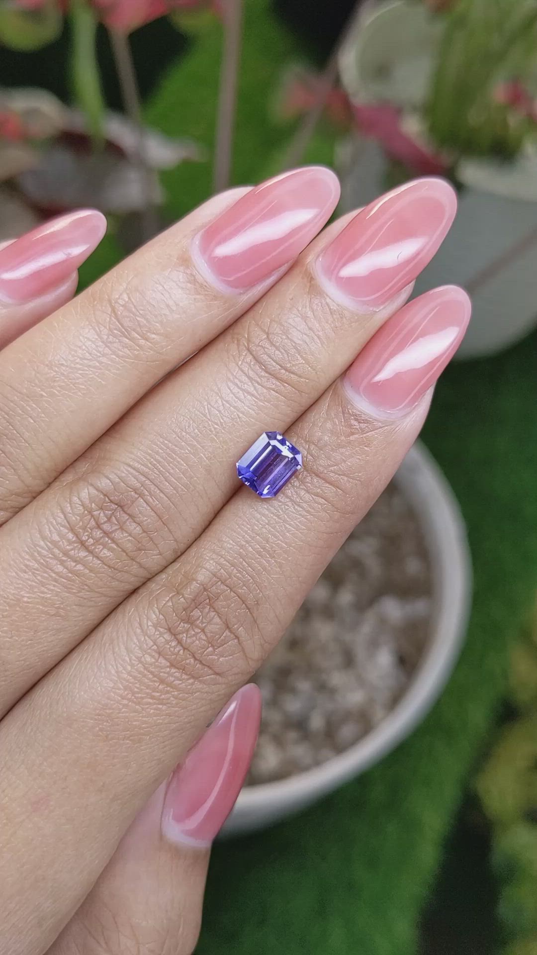 1.65 Ct. Bluish Purple Sapphire from Ceylon (Sri Lanka) Size Video