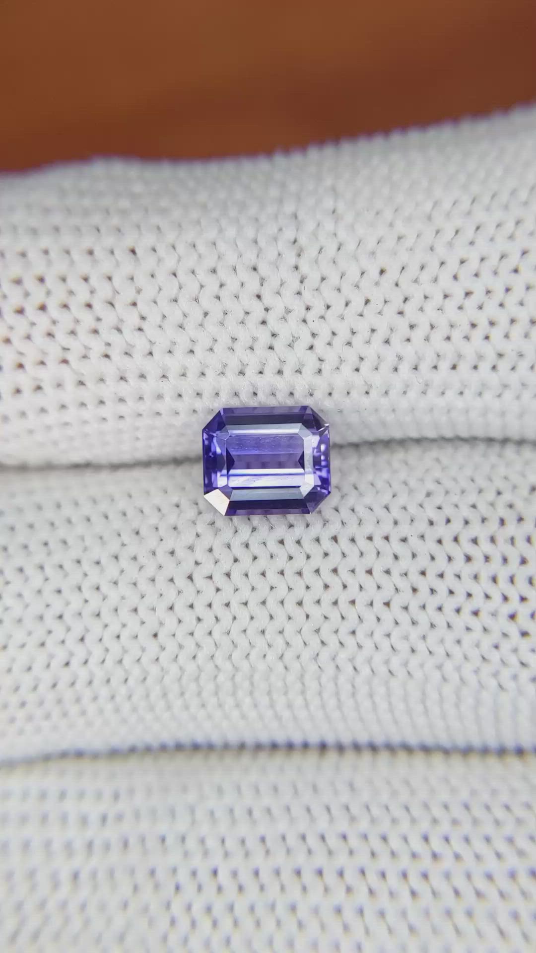 1.65 Ct. Bluish Purple Sapphire from Ceylon (Sri Lanka) Size Video