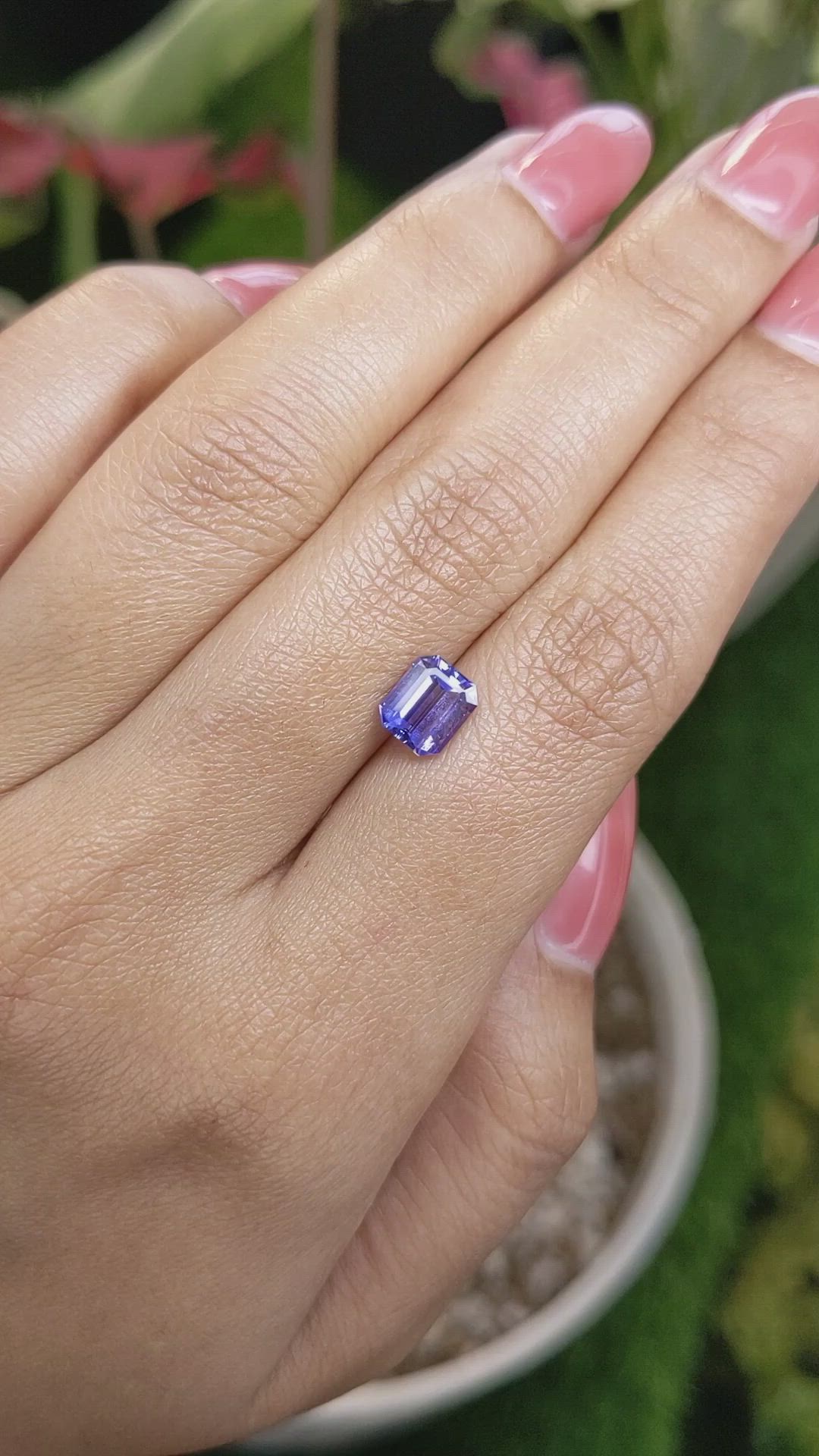 1.65 Ct. Bluish Purple Sapphire from Ceylon (Sri Lanka) Size Video