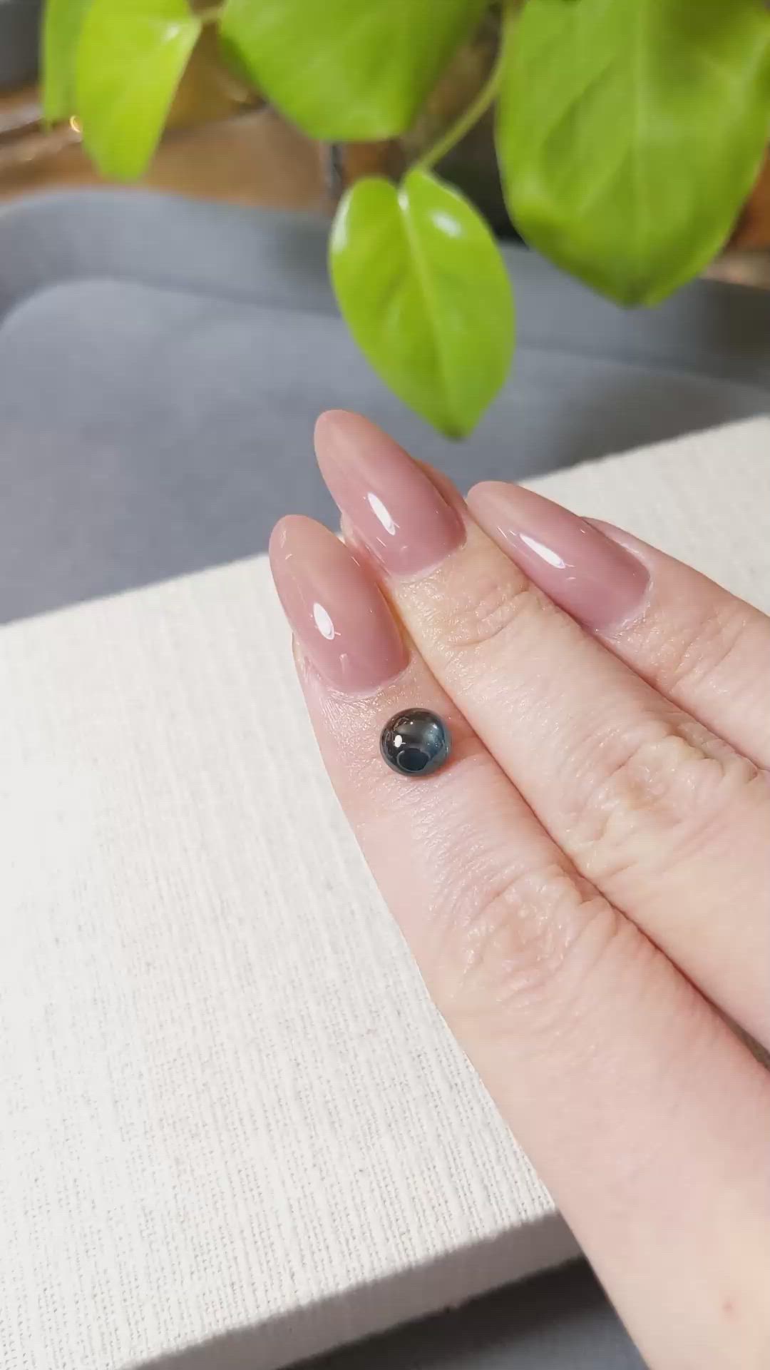 1.97 Ct. Blue Cabochon Sapphire from Montana Size Video