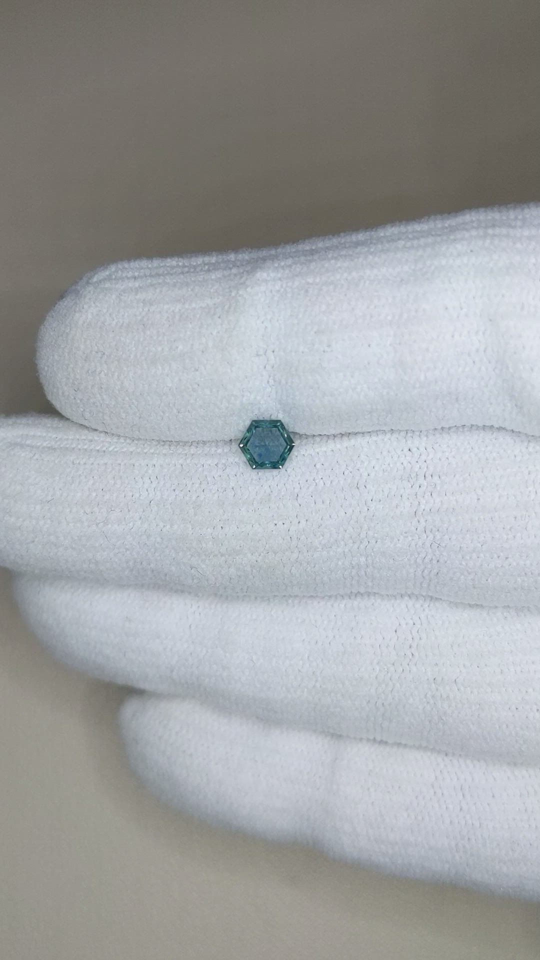 0.43 Ct. Bluish Green Sapphire from Montana Size Video