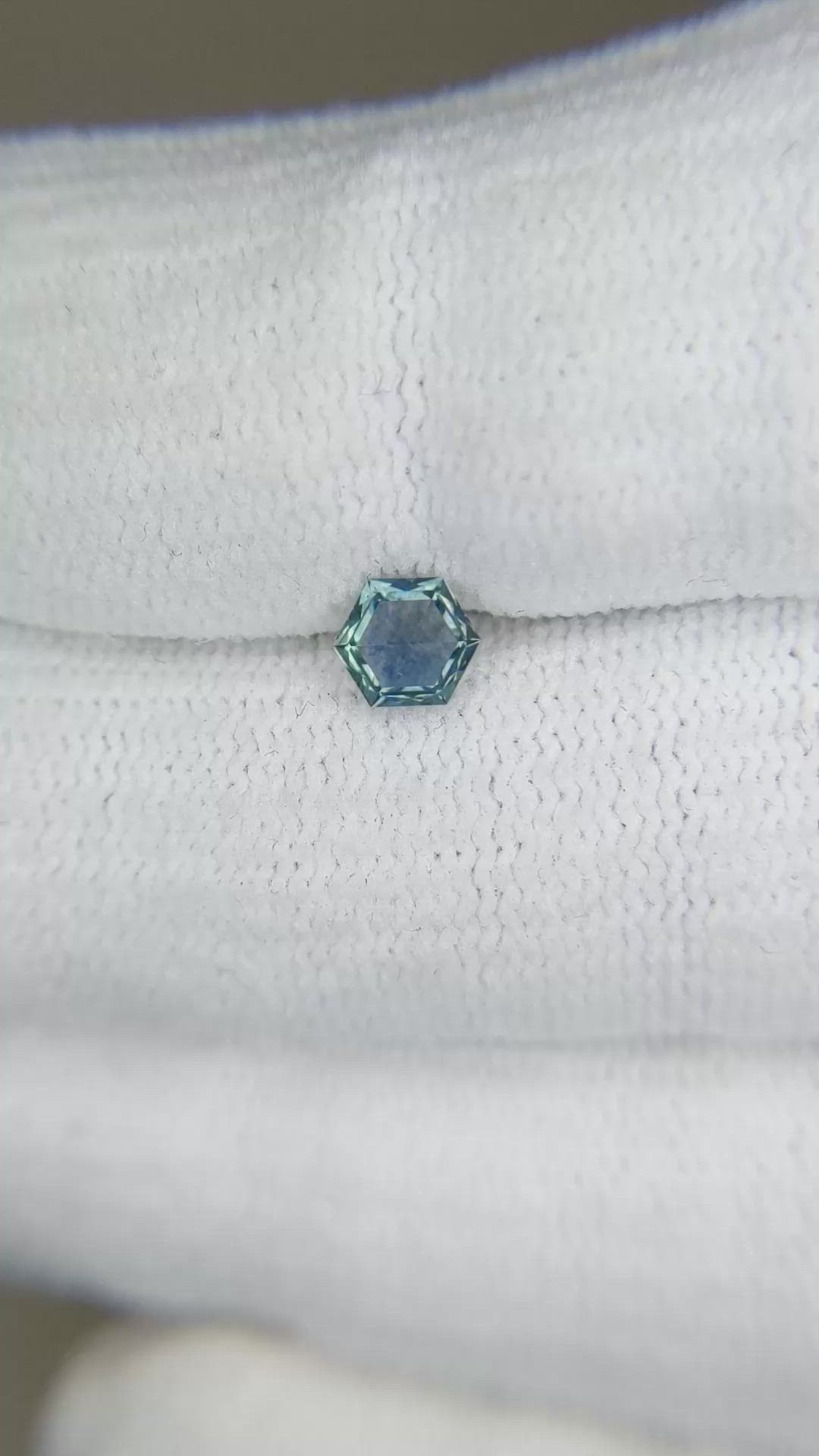 0.43 Ct. Bluish Green Sapphire from Montana Size Video