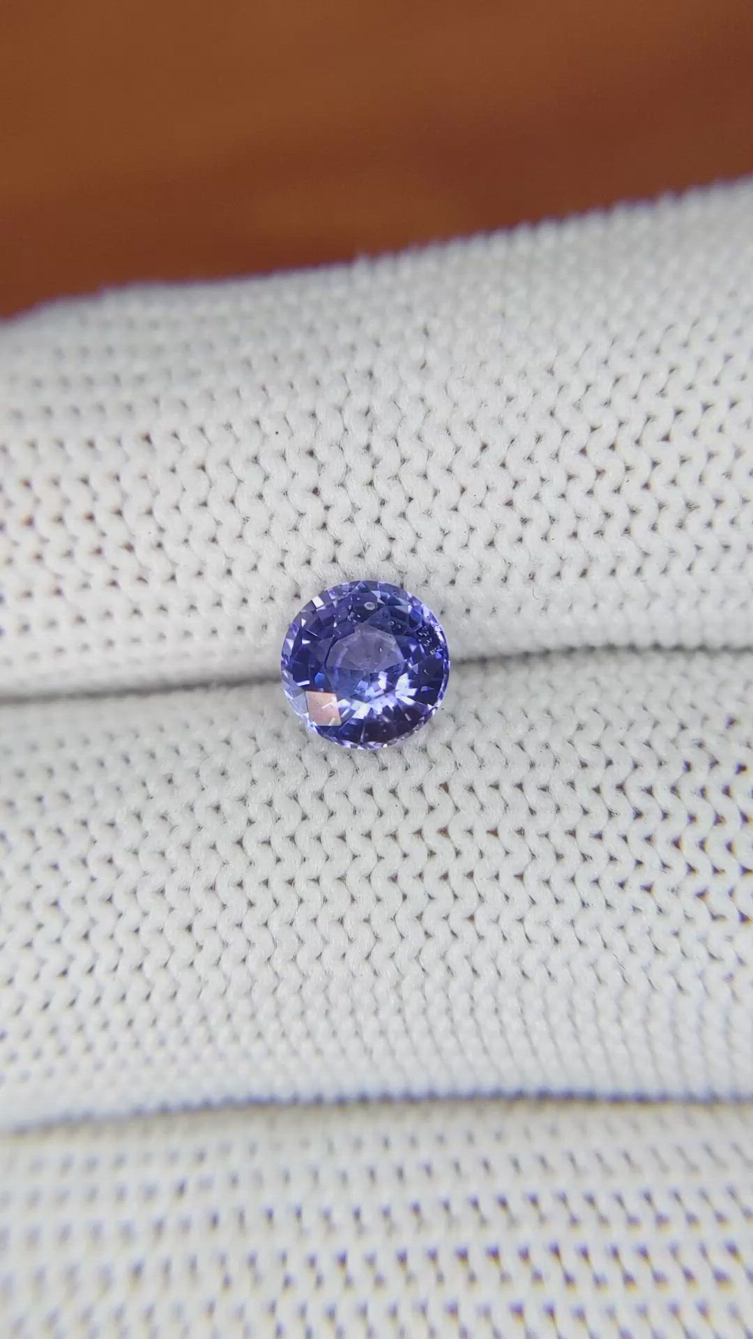 1.34 Ct. Purplish Blue Sapphire from Ceylon (Sri Lanka) Size Video