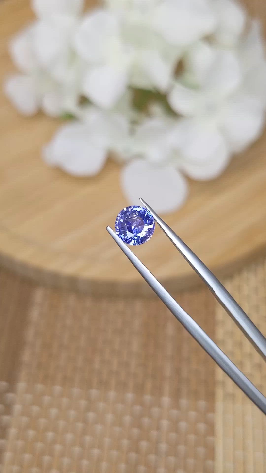 1.34 Ct. Purplish Blue Sapphire from Ceylon (Sri Lanka) Size Video