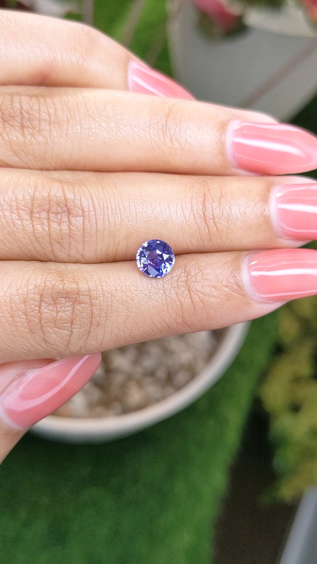 1.34 Ct. Purplish Blue Sapphire from Ceylon (Sri Lanka) Size Video