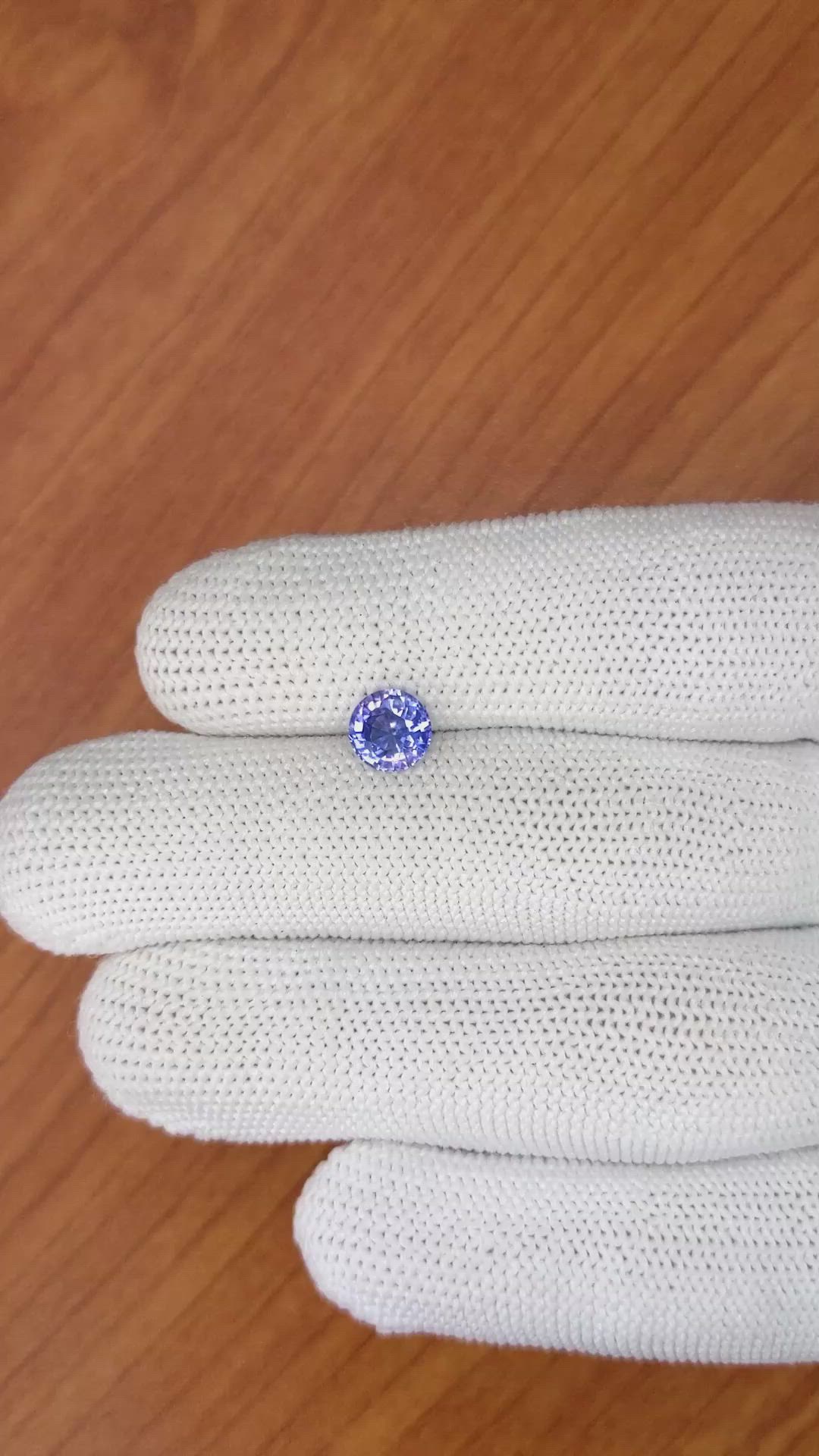 1.34 Ct. Purplish Blue Sapphire from Ceylon (Sri Lanka) Size Video
