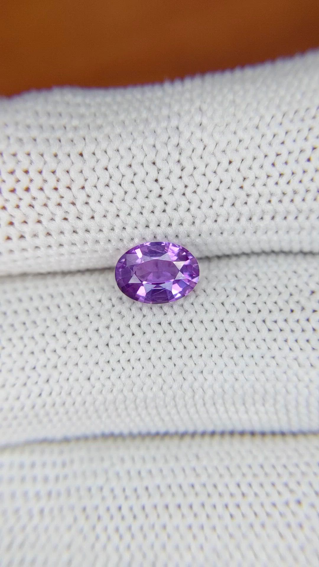 1.29 Ct. Pinkish Purple Sapphire from Ceylon (Sri Lanka) Size Video