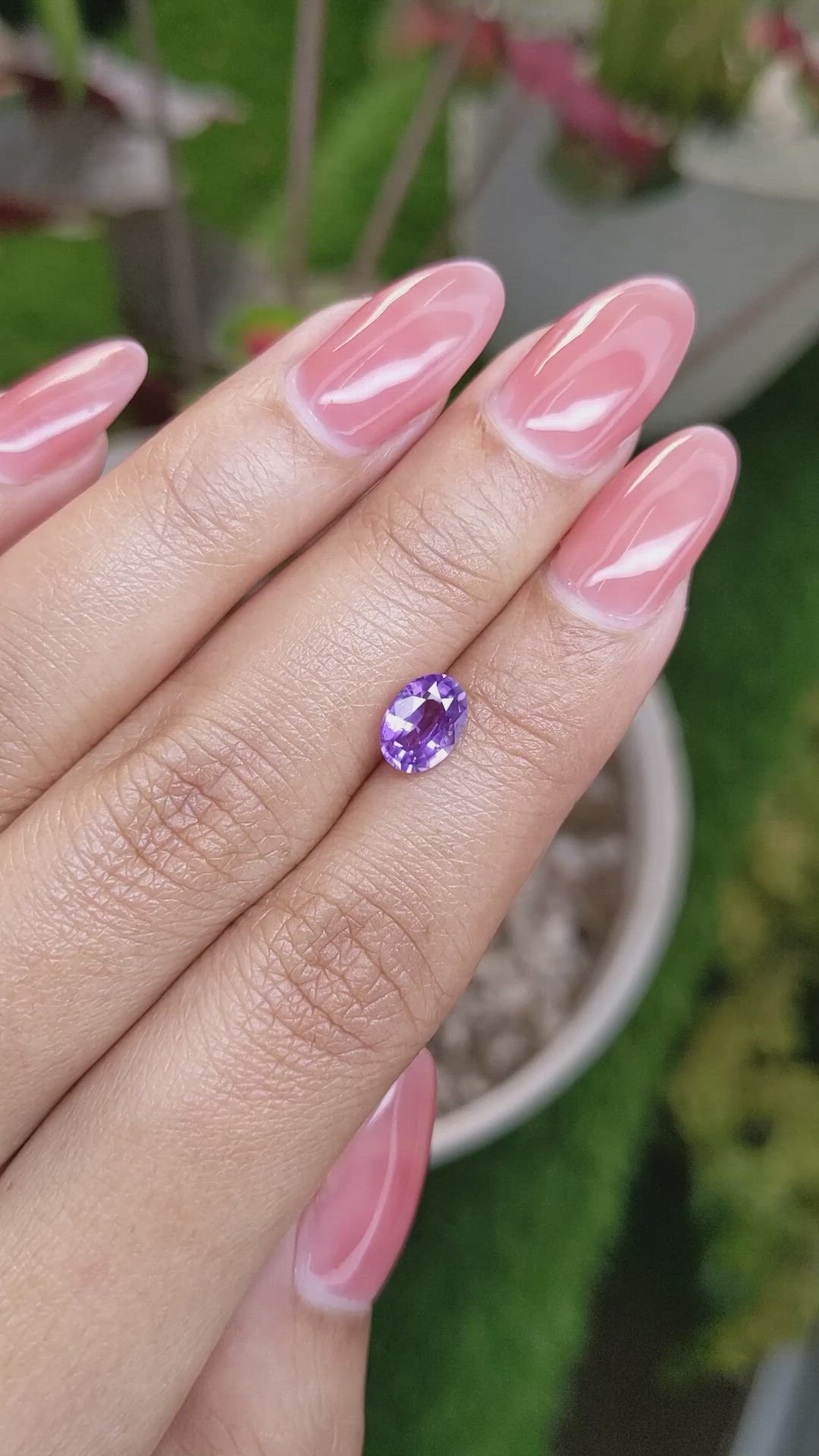 1.29 Ct. Pinkish Purple Sapphire from Ceylon (Sri Lanka) Size Video
