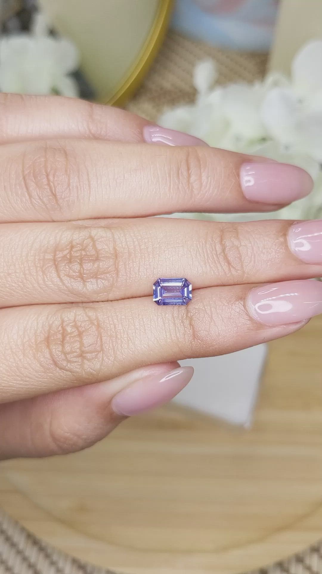 1.02 Ct. Violet Sapphire from Ceylon (Sri Lanka) Size Video
