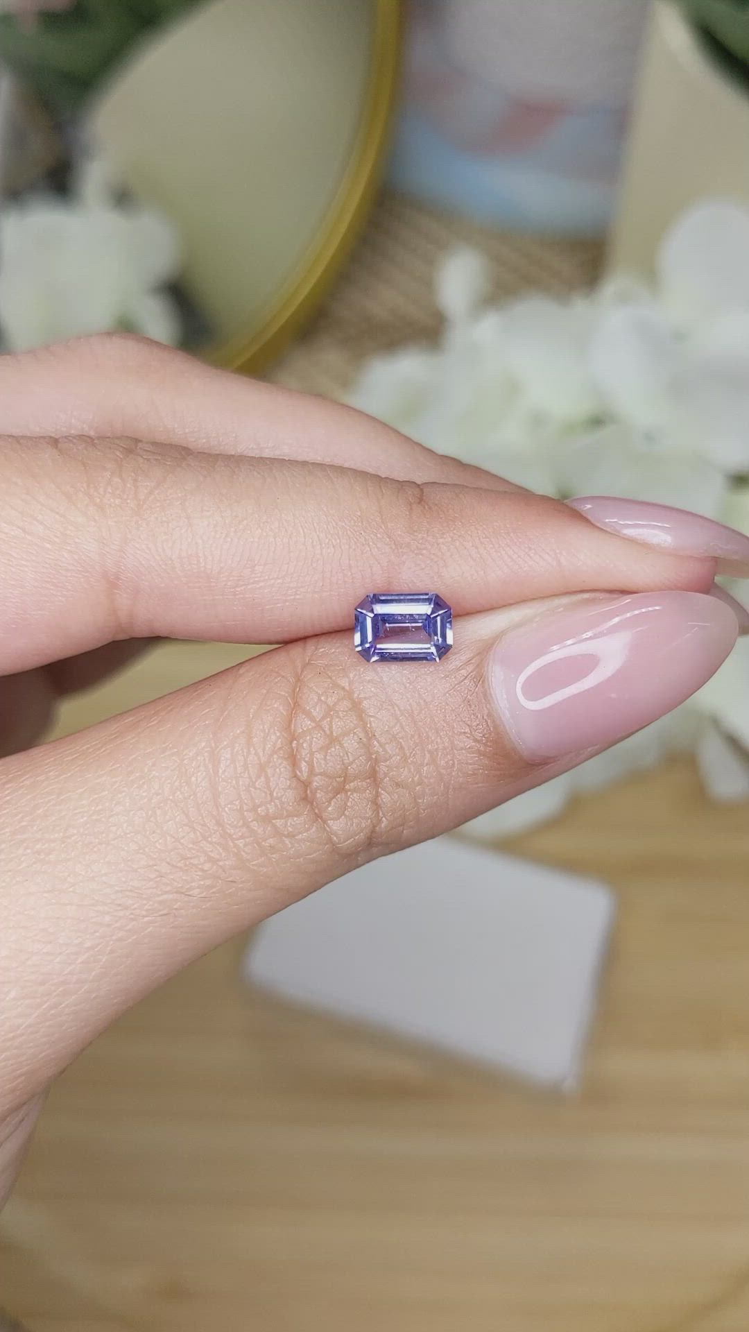 1.02 Ct. Violet Sapphire from Ceylon (Sri Lanka) Size Video