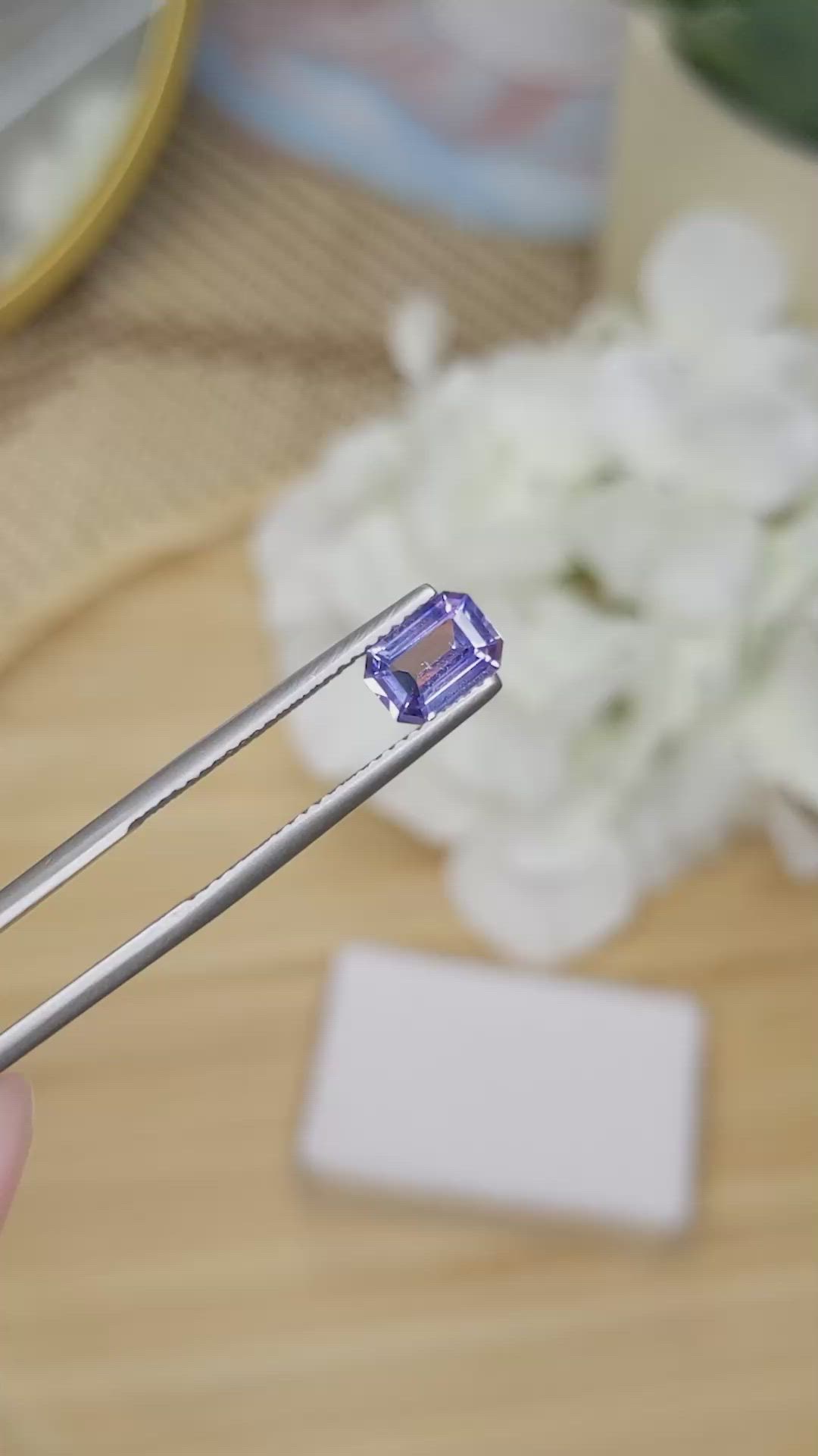1.02 Ct. Violet Sapphire from Ceylon (Sri Lanka) Size Video