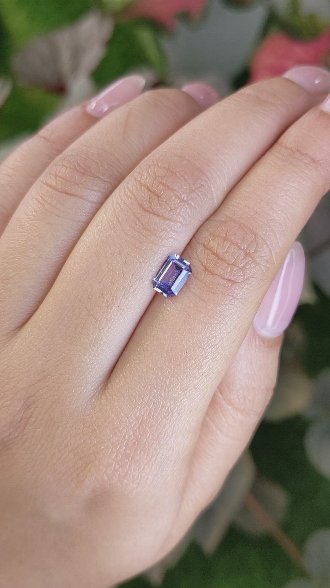 1.02 Ct. Violet Sapphire from Ceylon (Sri Lanka) Size Video