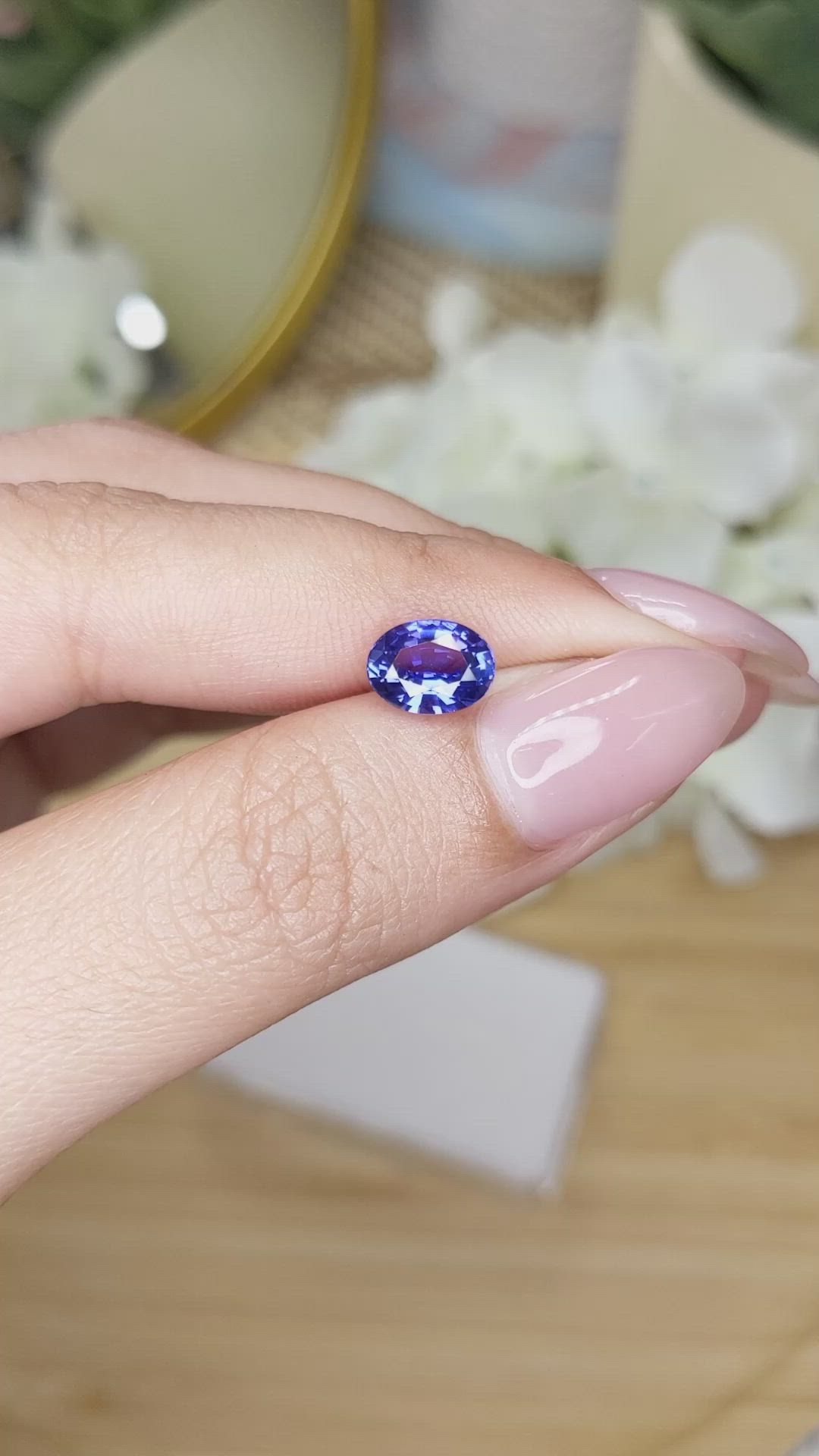 1.85 Ct. Blue Sapphire from Ceylon (Sri Lanka) Size Video