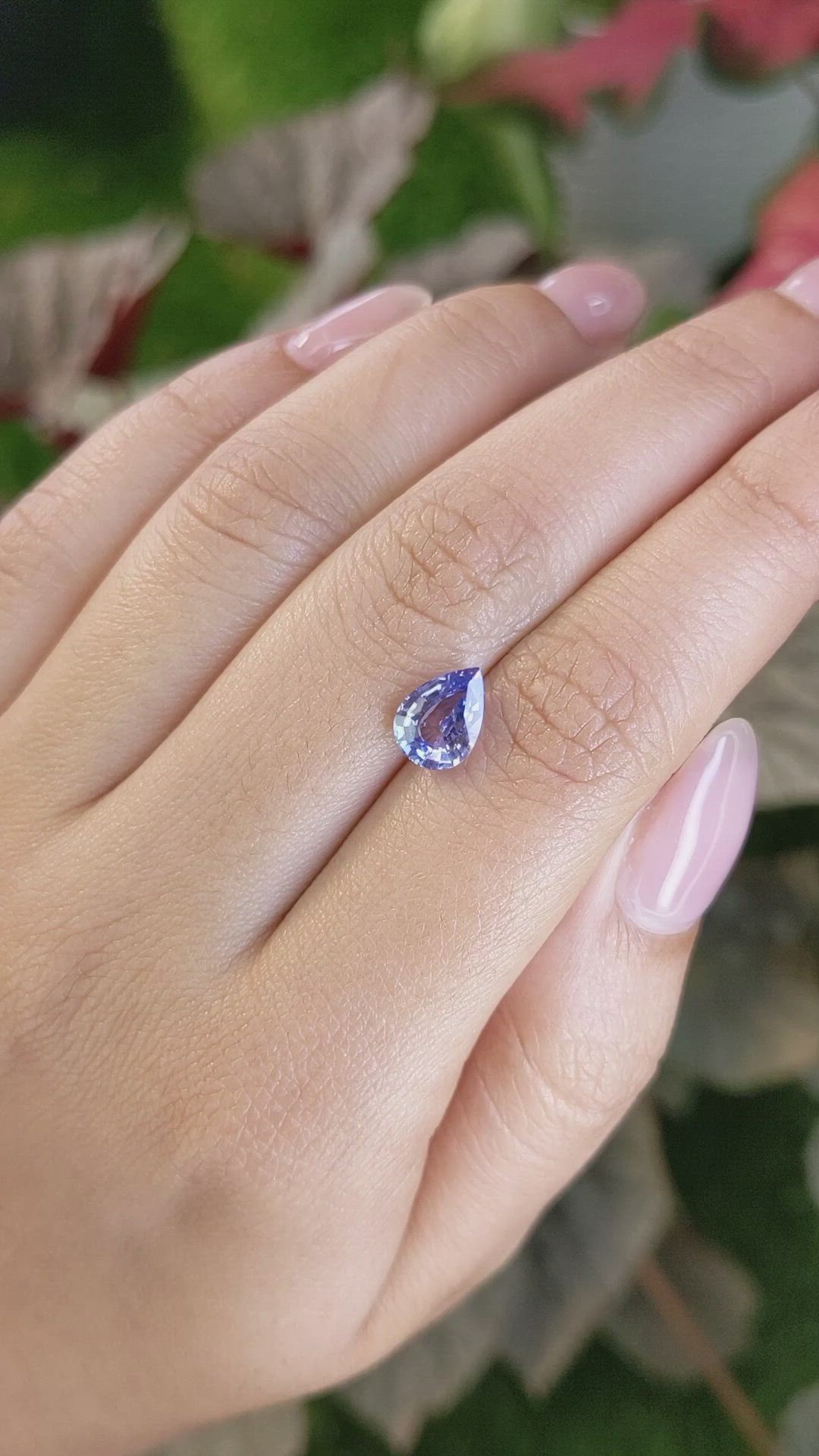 1.90 Ct. Purplish Blue Sapphire from Ceylon (Sri Lanka) Size Video