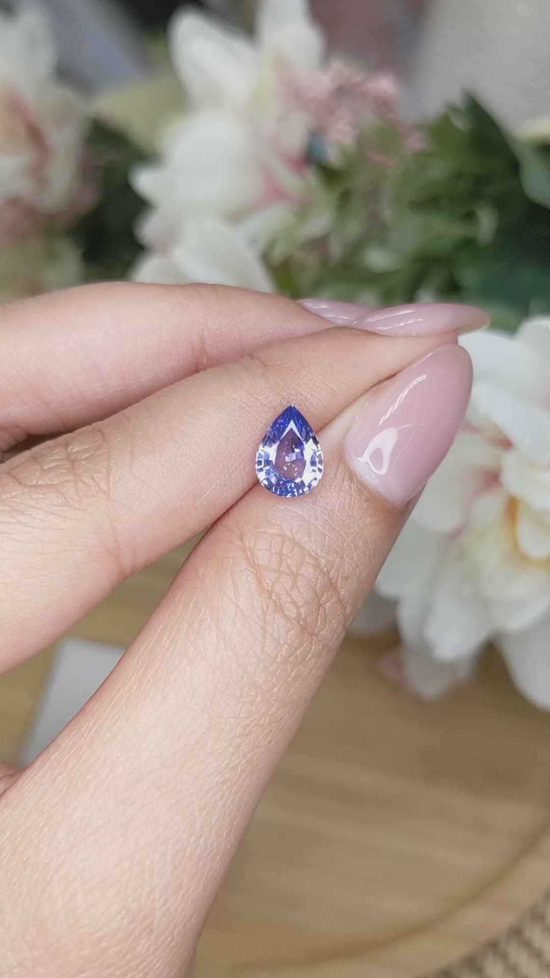 1.90 Ct. Purplish Blue Sapphire from Ceylon (Sri Lanka) Size Video