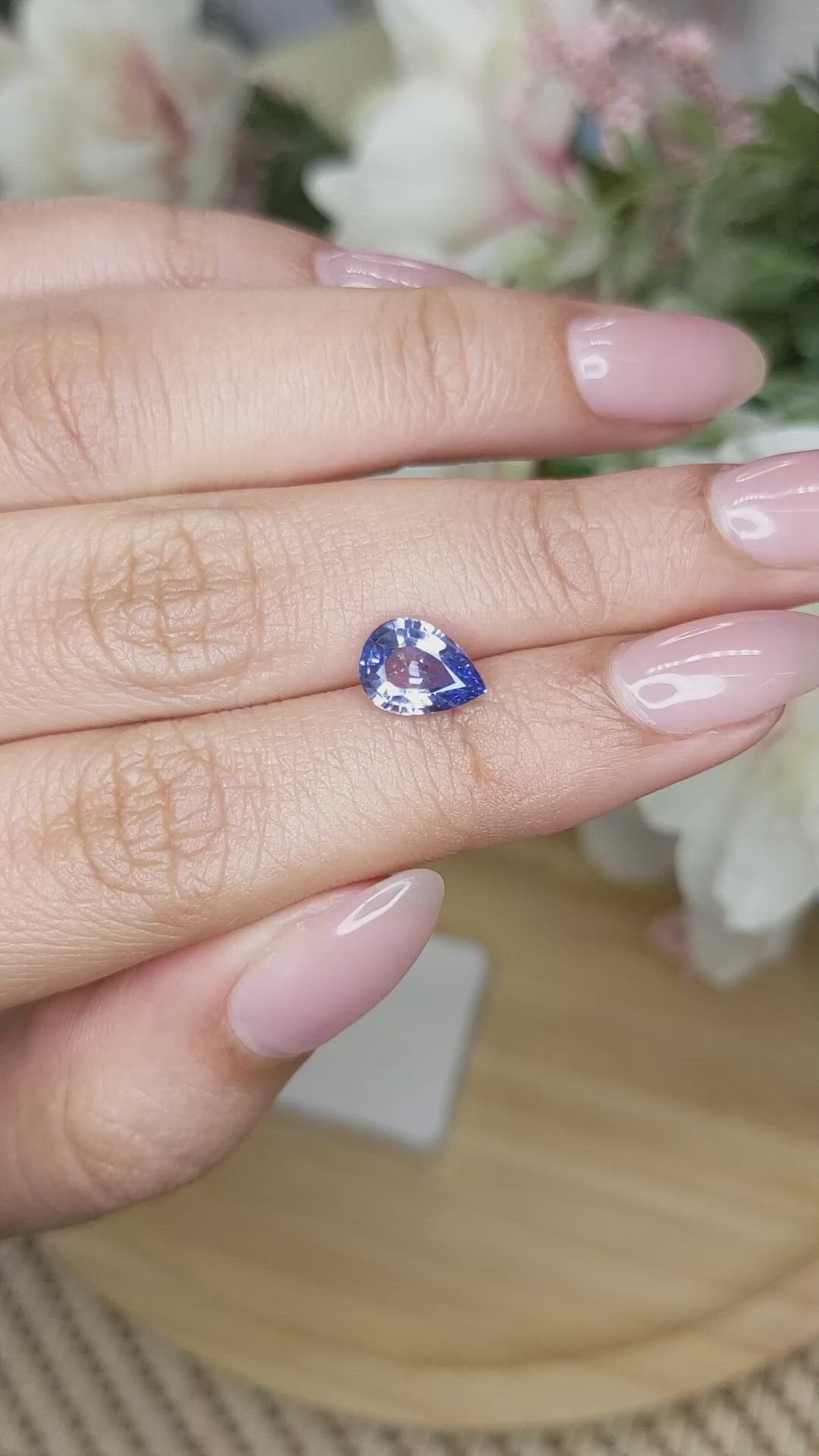 1.90 Ct. Purplish Blue Sapphire from Ceylon (Sri Lanka) Size Video