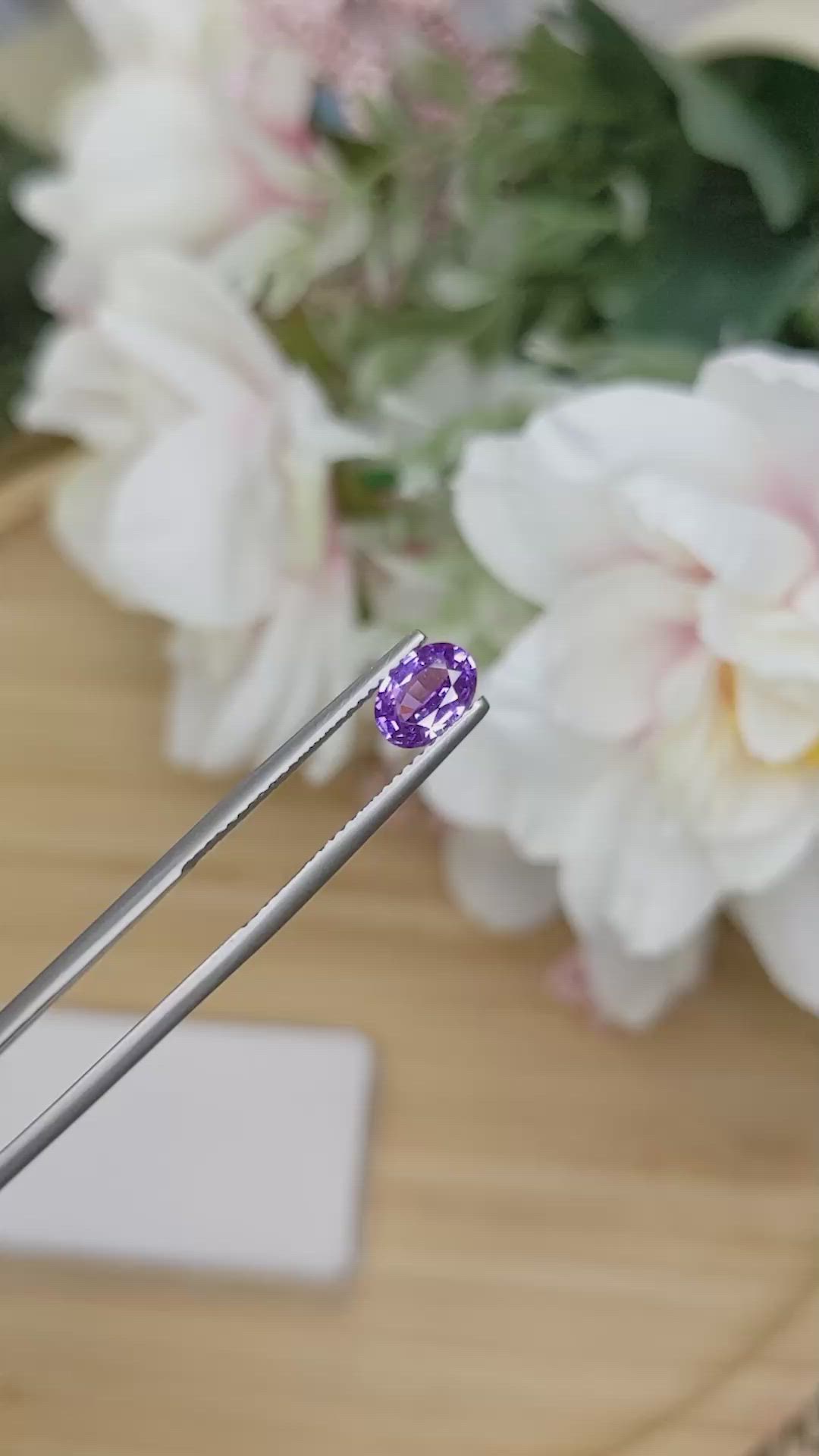 0.96 Ct. Pinkish Purple Sapphire from Ceylon (Sri Lanka) Size Video