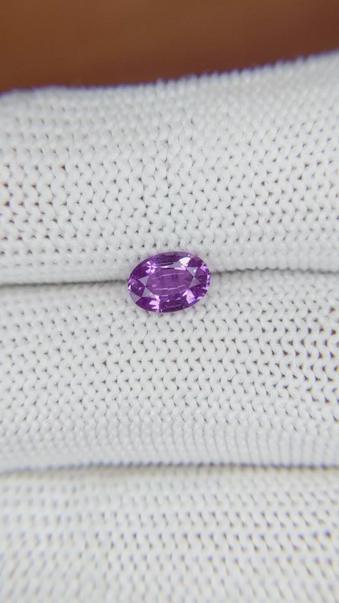 0.96 Ct. Pinkish Purple Sapphire from Ceylon (Sri Lanka) Size Video