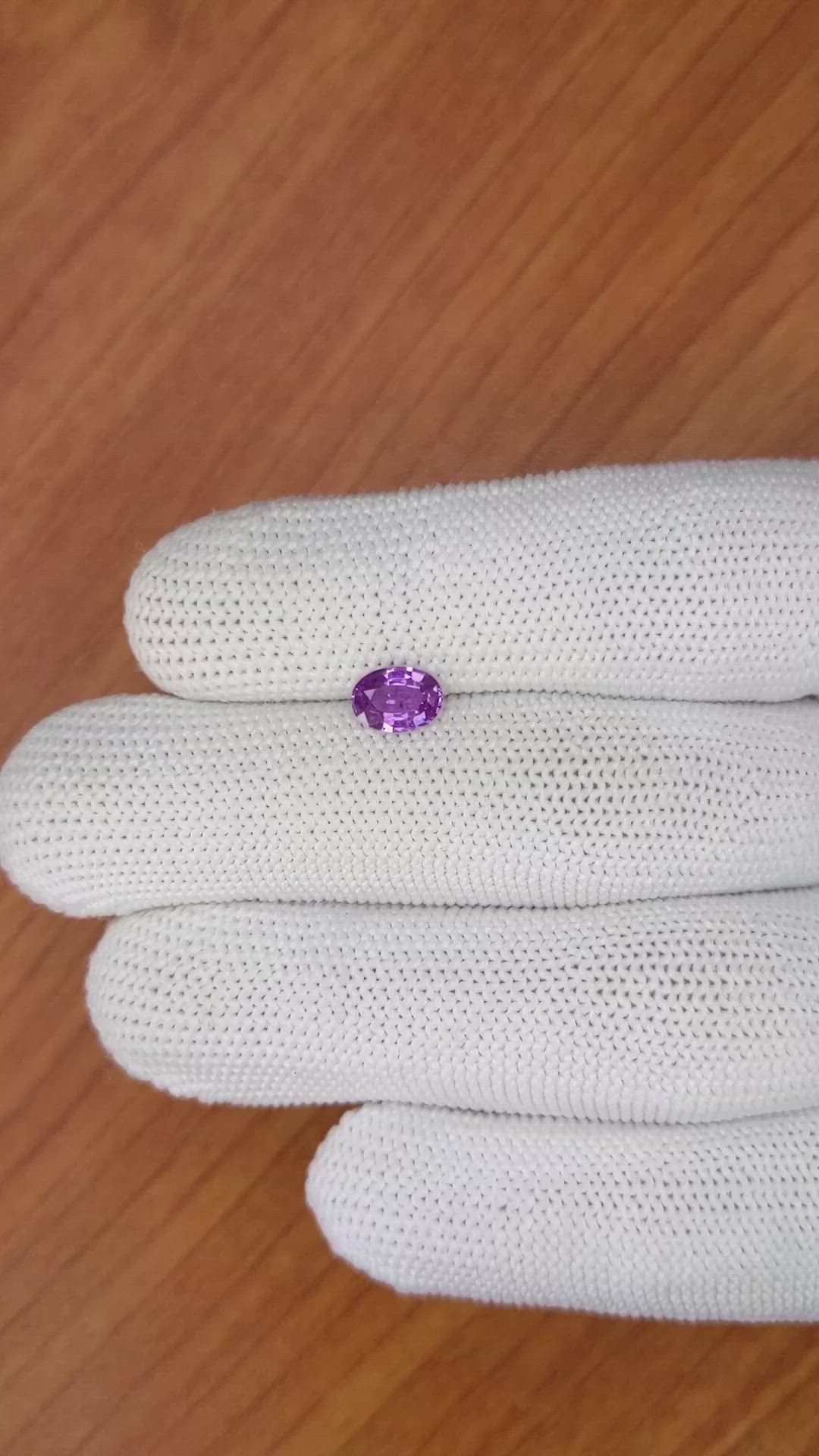 0.96 Ct. Pinkish Purple Sapphire from Ceylon (Sri Lanka) Size Video