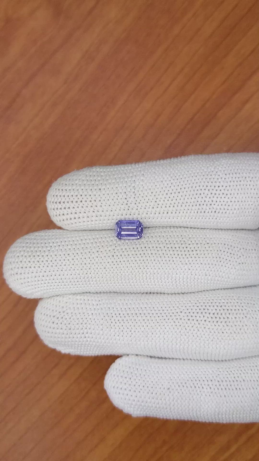 1.12 Ct. Violet Sapphire from Ceylon (Sri Lanka) Size Video